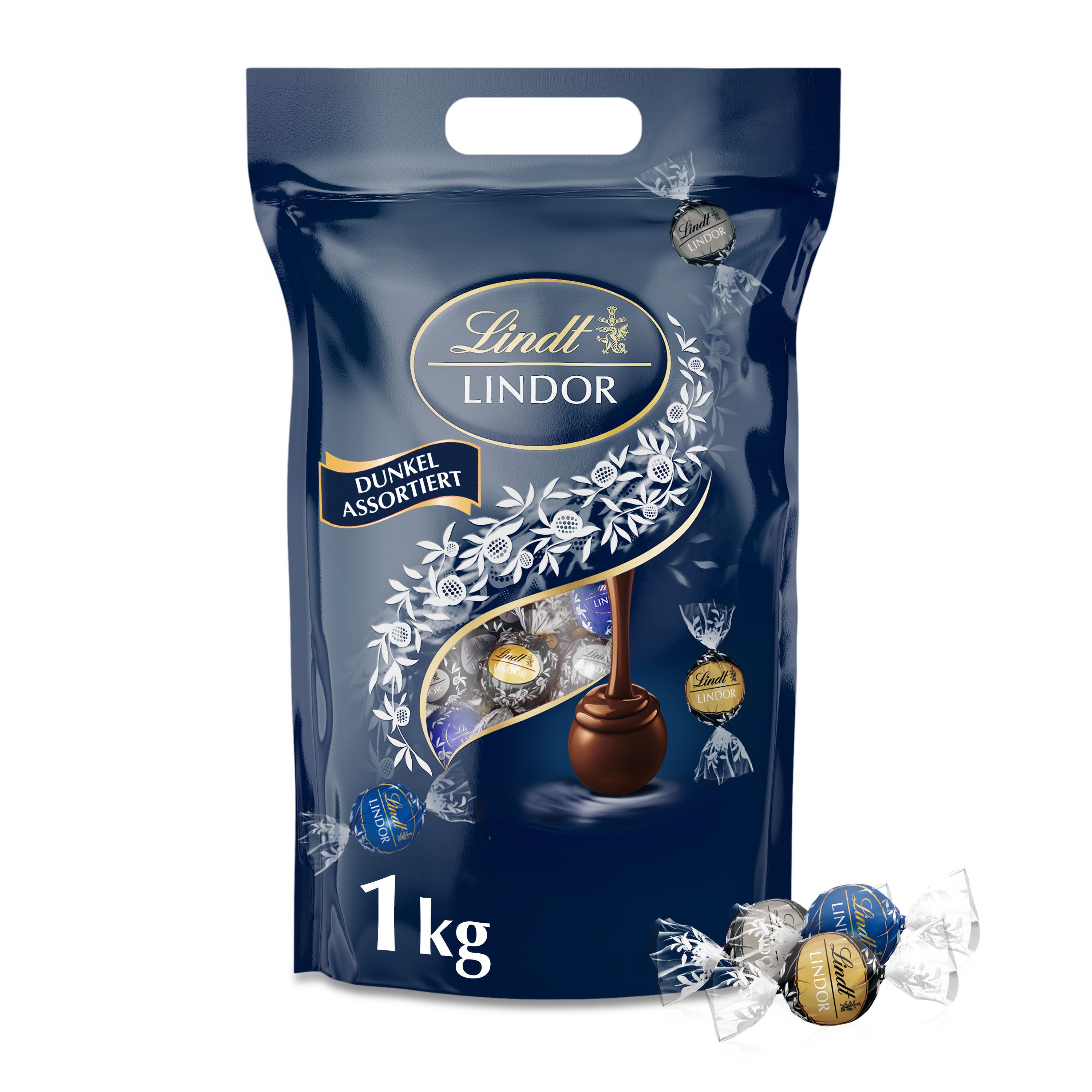 Lindt LINDOR Schokolade 1kg LINDOR Kugeln Dunkle Mischung Beutel Zartbitter Geschenk