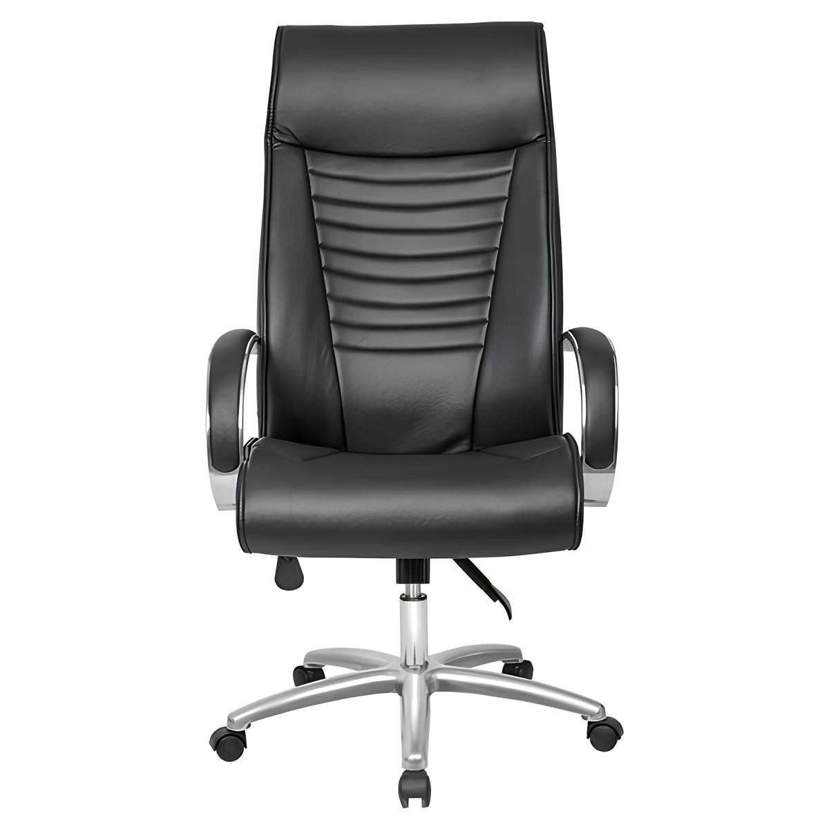 Bürostuhl Eleganter schwarzer Drehstuhl aus Kunstleder für Büro und Gaming