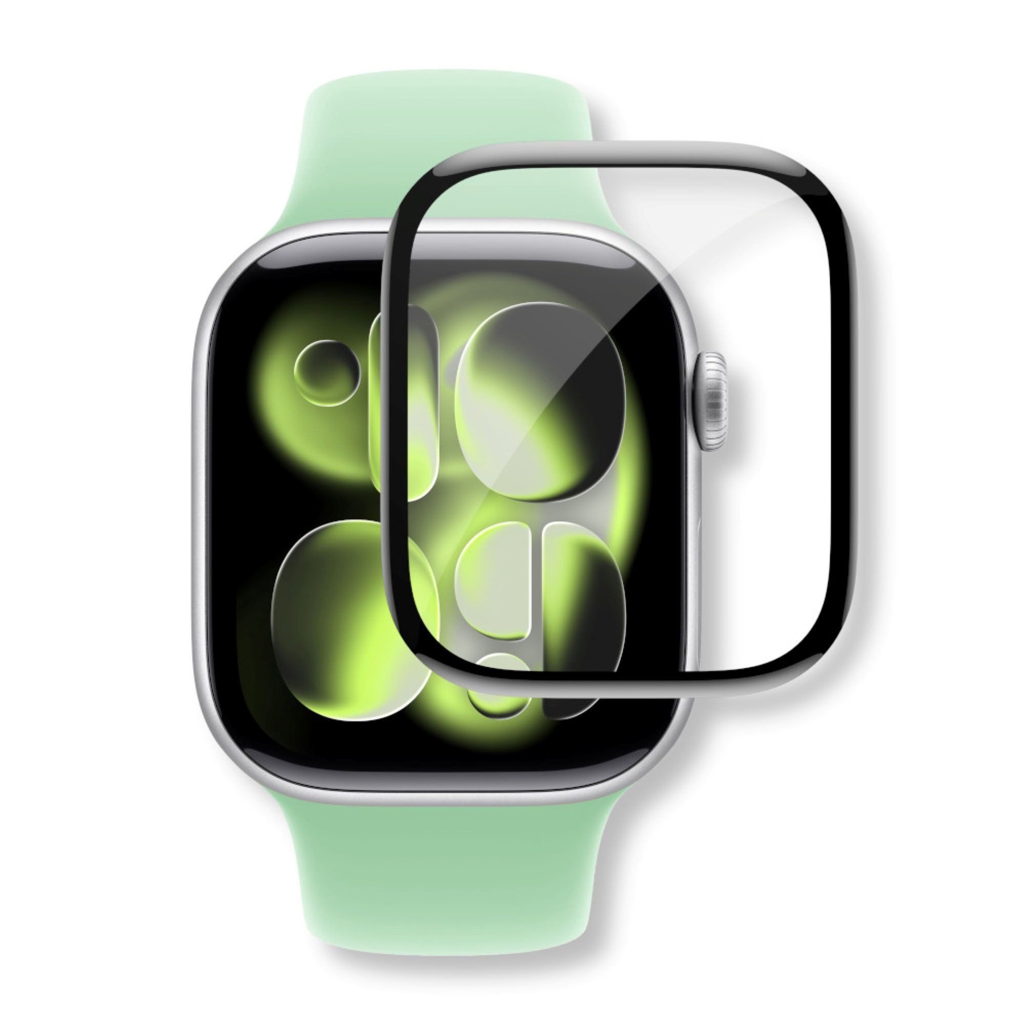YAXO Displayschutzglas Schutzglas für Apple Watch 41 42 45 46mm gewölbt kratzfest klar dünn für Apple Watch 41mm, Displayschutz Set, 1 Stück, Anti-Fingerprint