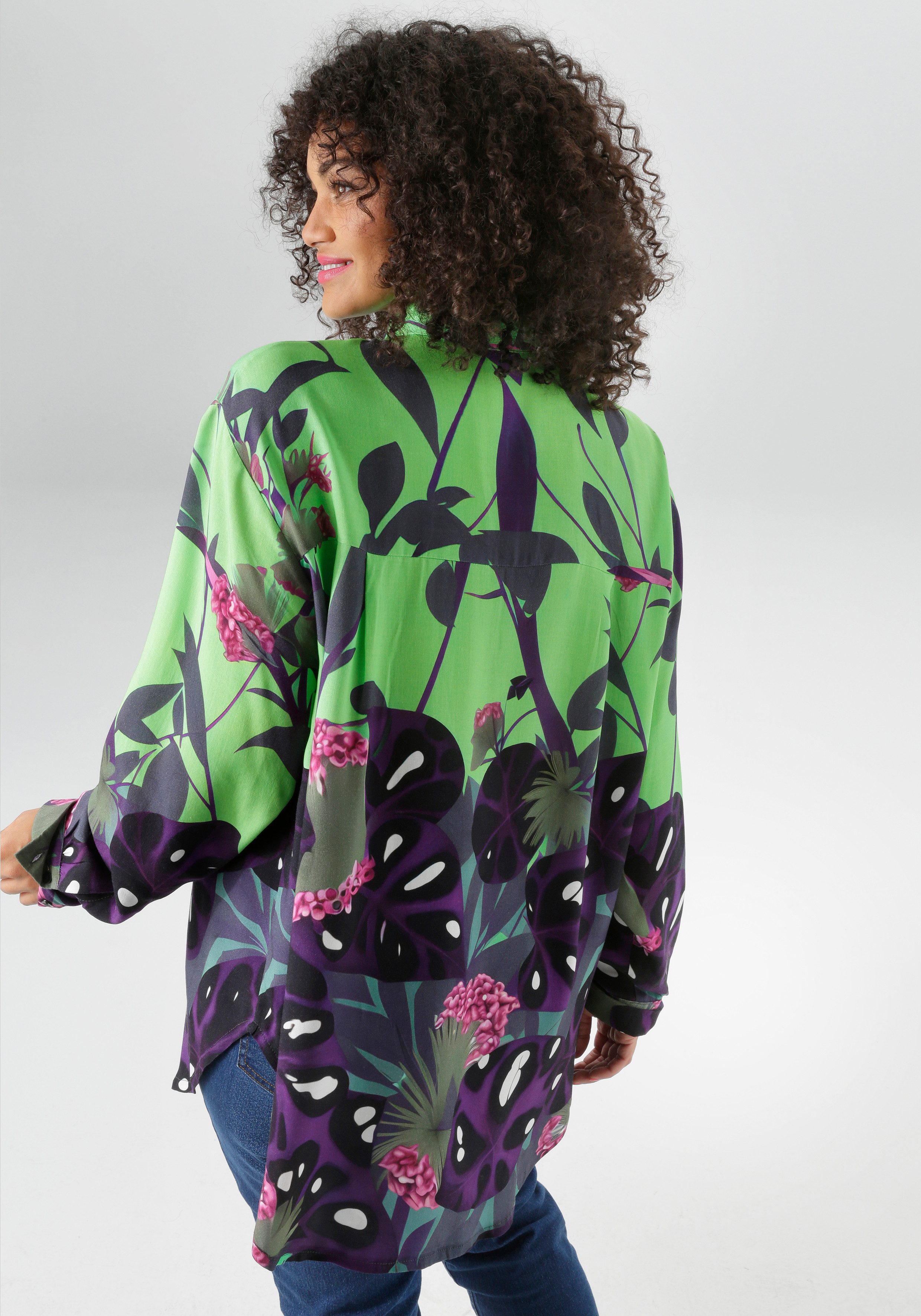 Aniston PLUS Hemdbluse mit raffiniertem Dessin günstig online kaufen