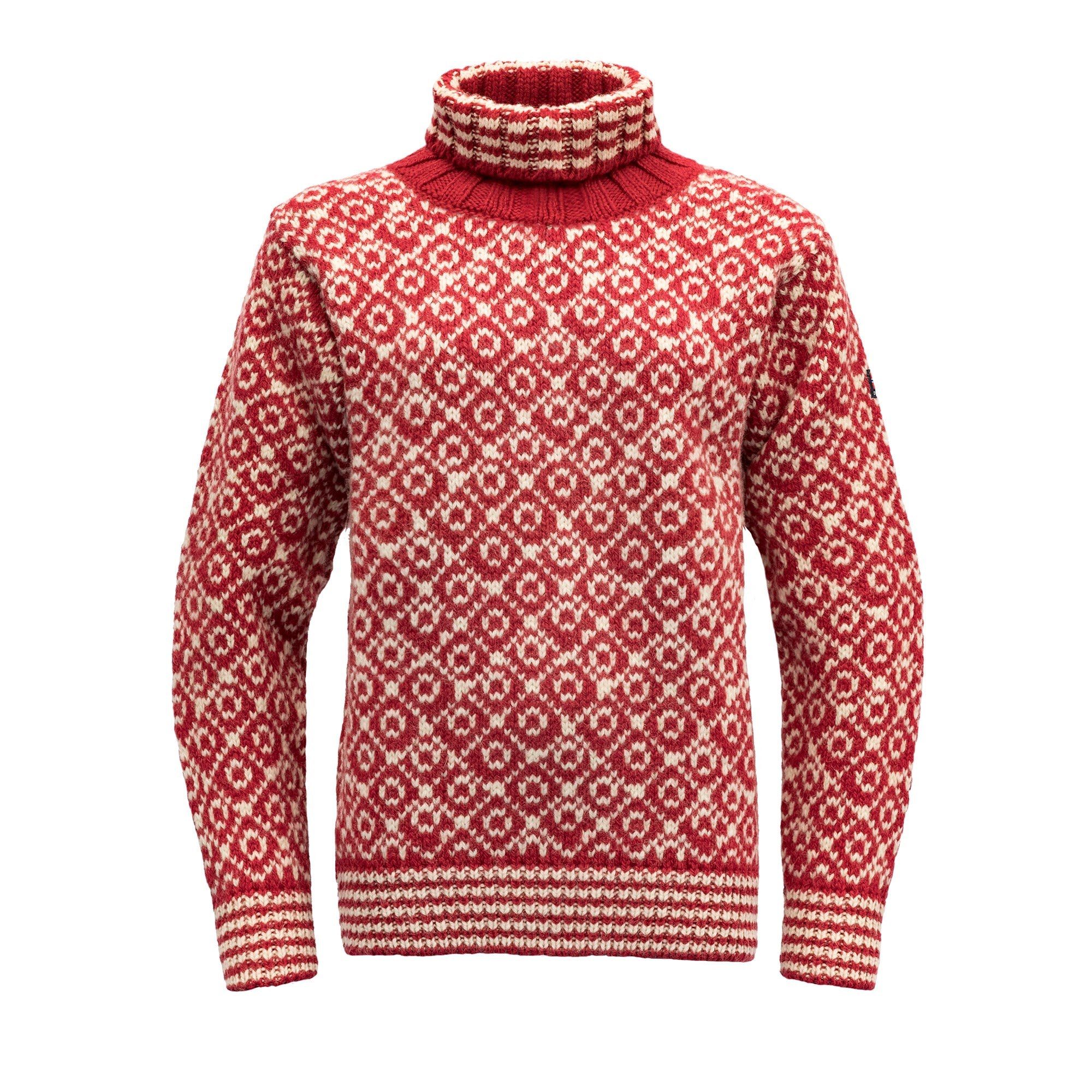 Hindberry White Devold Fleecepullover Svalbard Neck Off Devold Sweater High Wool -