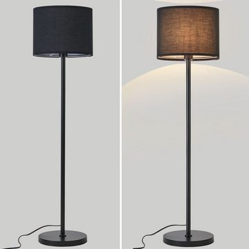 Daskoo Stehlampe LED Standleuchte Leselampe, inklusive Leuchtmittel, W28*H165cm, LED wechselbar, Warmweiß 3000K, Schwarz