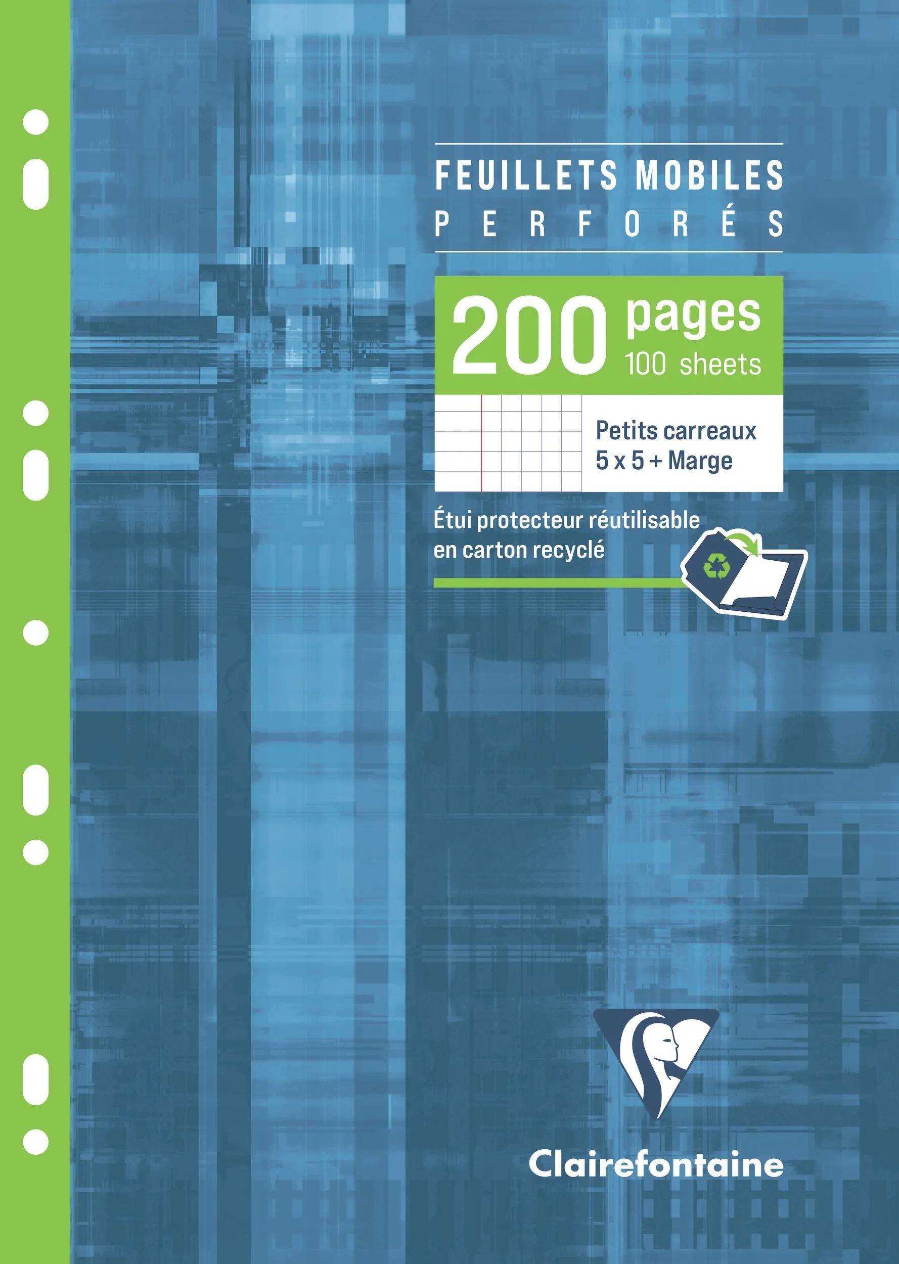 CLAIREFONTAINE Notizblock 5x Pack. 100 Blatt Ringbucheinlagen DIN A4 kariert 17522C, Einlagen, Bogen