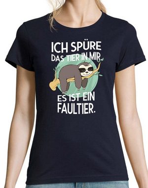 Youth Designz T-Shirt Das Tier in mir Faultier Damen T-Shirt mit trendigem Frontprint