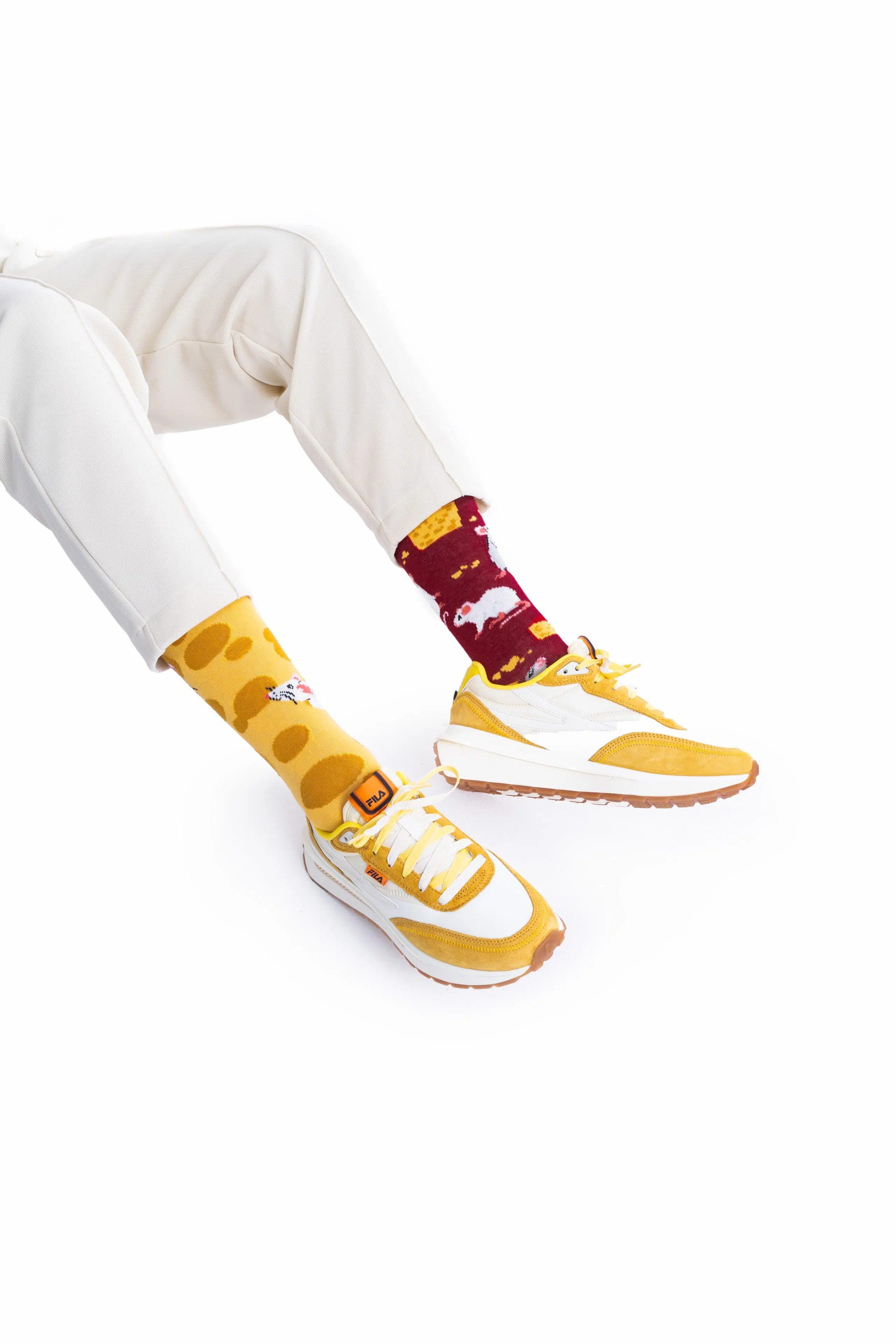 Many Mornings Freizeitsocken Many Mornings Socken Mouse and Cheese (1 Paar, 1-Paar, 1 Paar) immer ein dismatching Paar