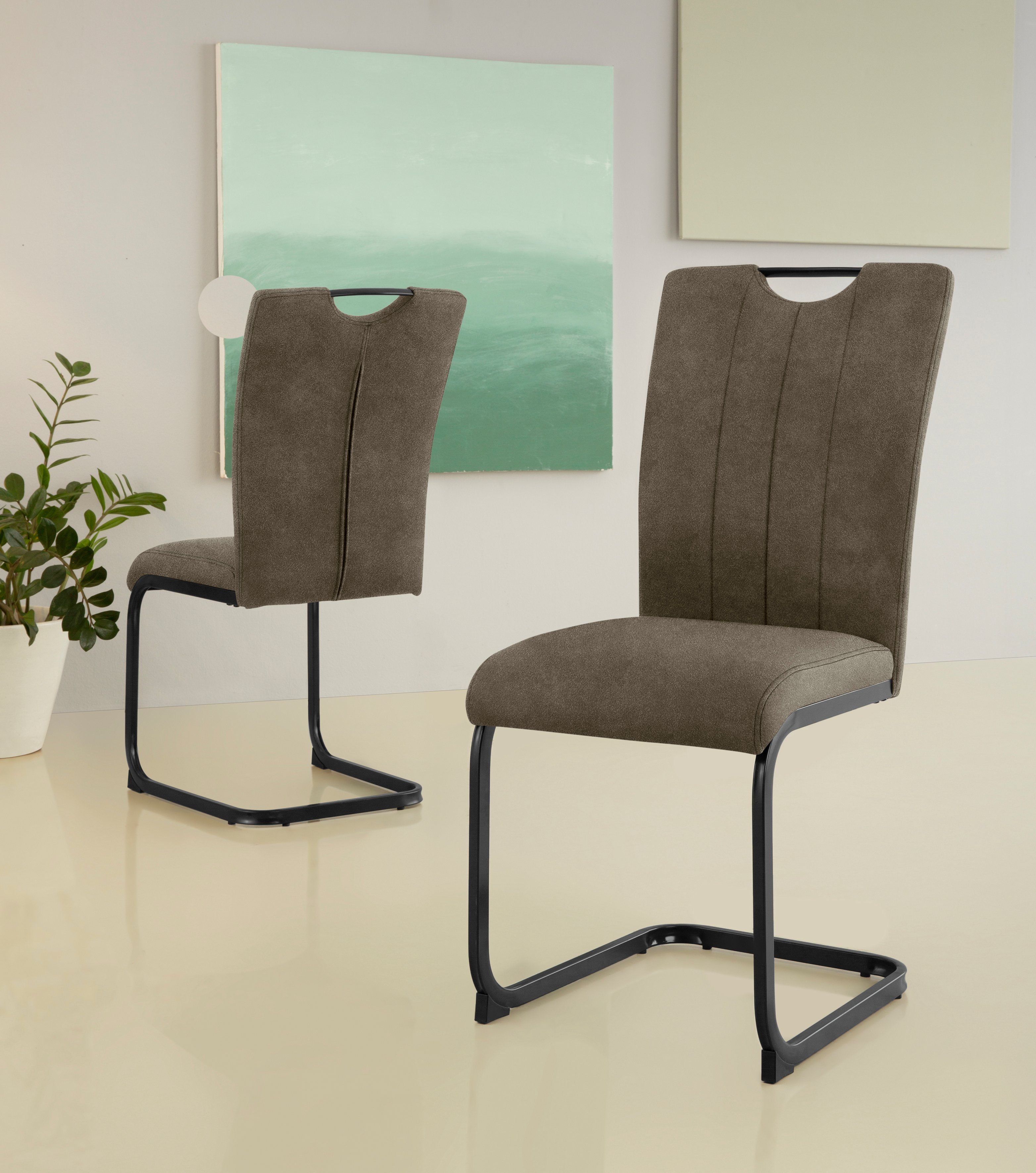 Home affaire Freischwinger Napoli (Set, 2 St), Vintage-Mikrofaser Bezug, Be günstig online kaufen