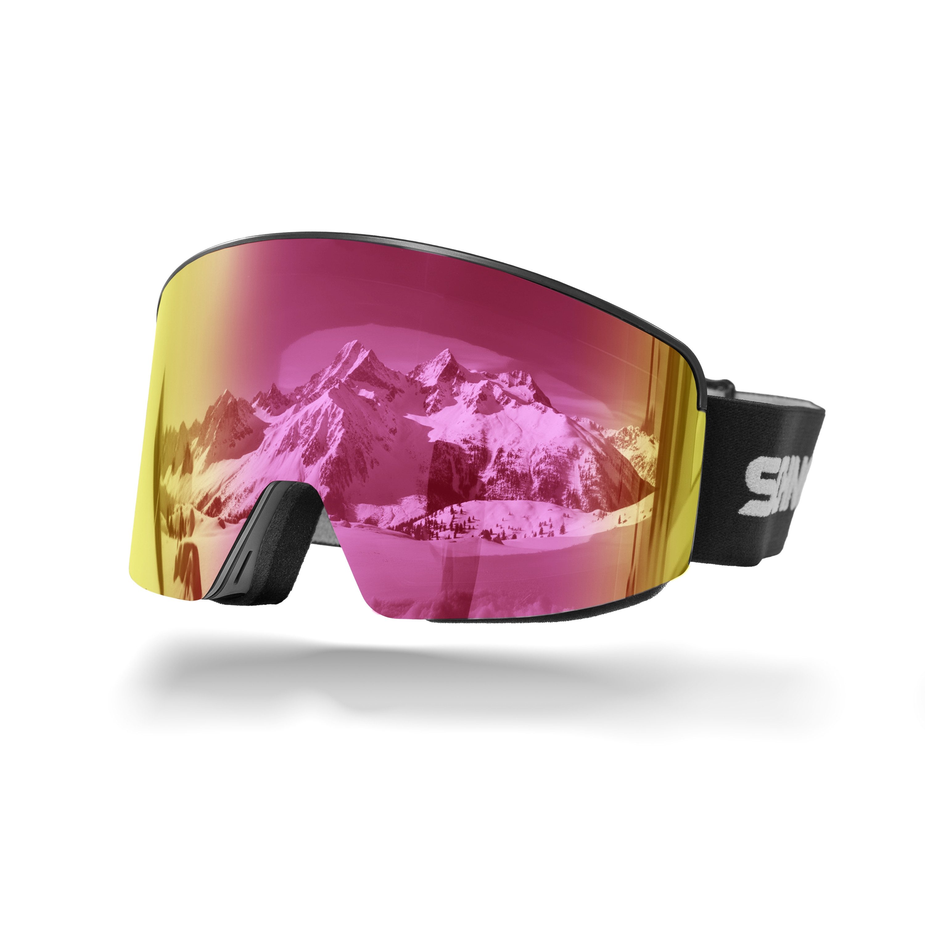 SCHNORR Sportbrille Skibrille mit magnetischer Glaswechselfunktion REVO Pink S2, Anti-Fo, (1-St), Full REVO-Beschichtung Pink (S2)