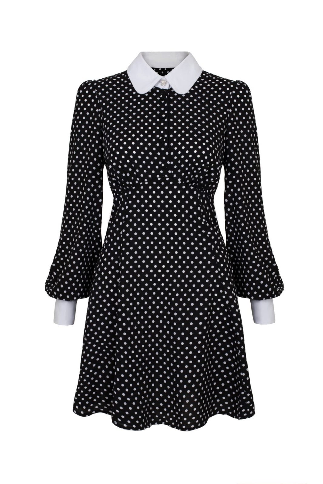Hell Bunny Trägerkleid Naomi Polka Dot Vintage Retro 50er 60er Bubikragen günstig online kaufen