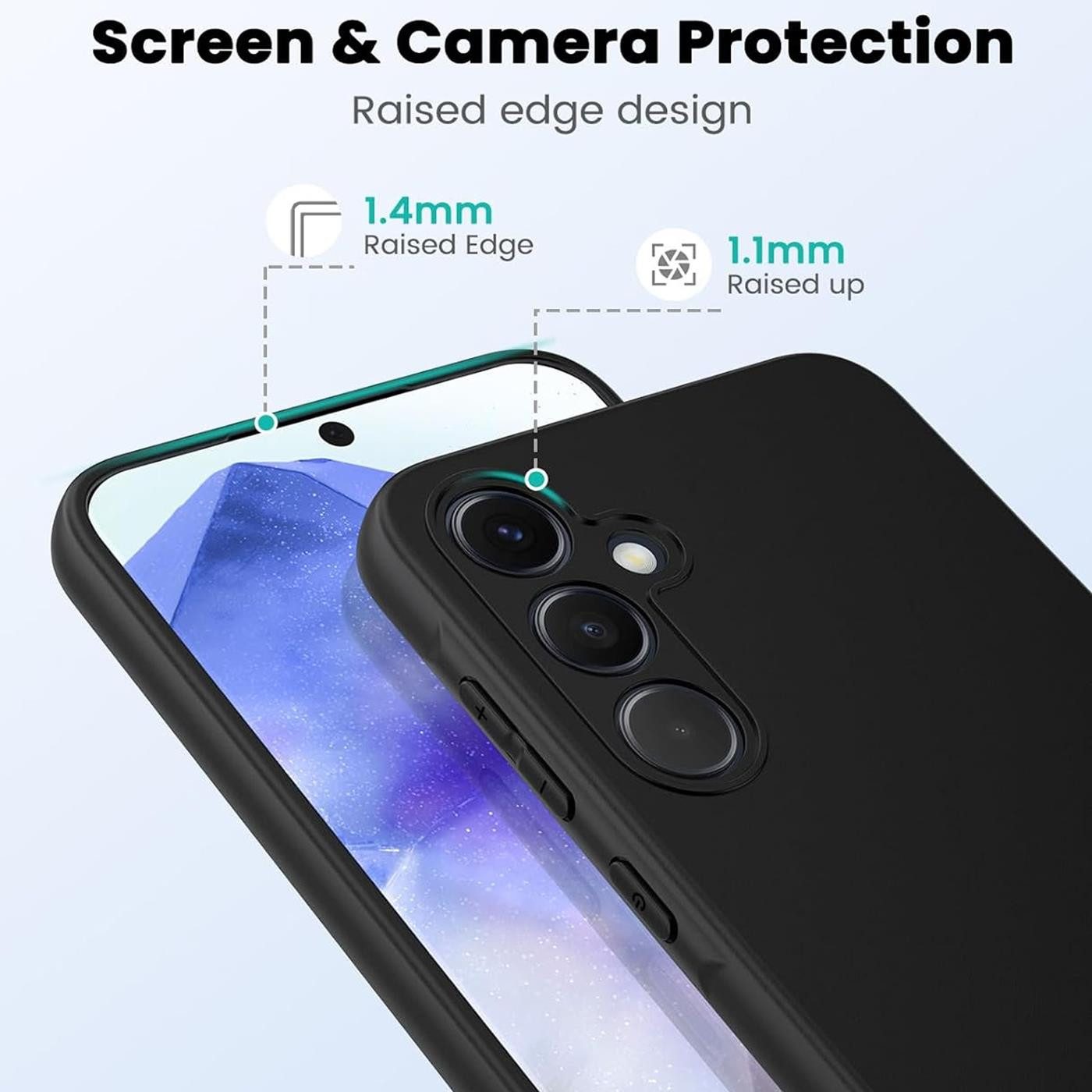 CoolGadget Handyhülle Black Series Handy Hülle für Samsung Galaxy A36 5G 6,7 Zoll, Edle Silikon Schlicht Robust Schutzhülle für Samsung A36 5G 5G Hülle – Bild 4 von 5