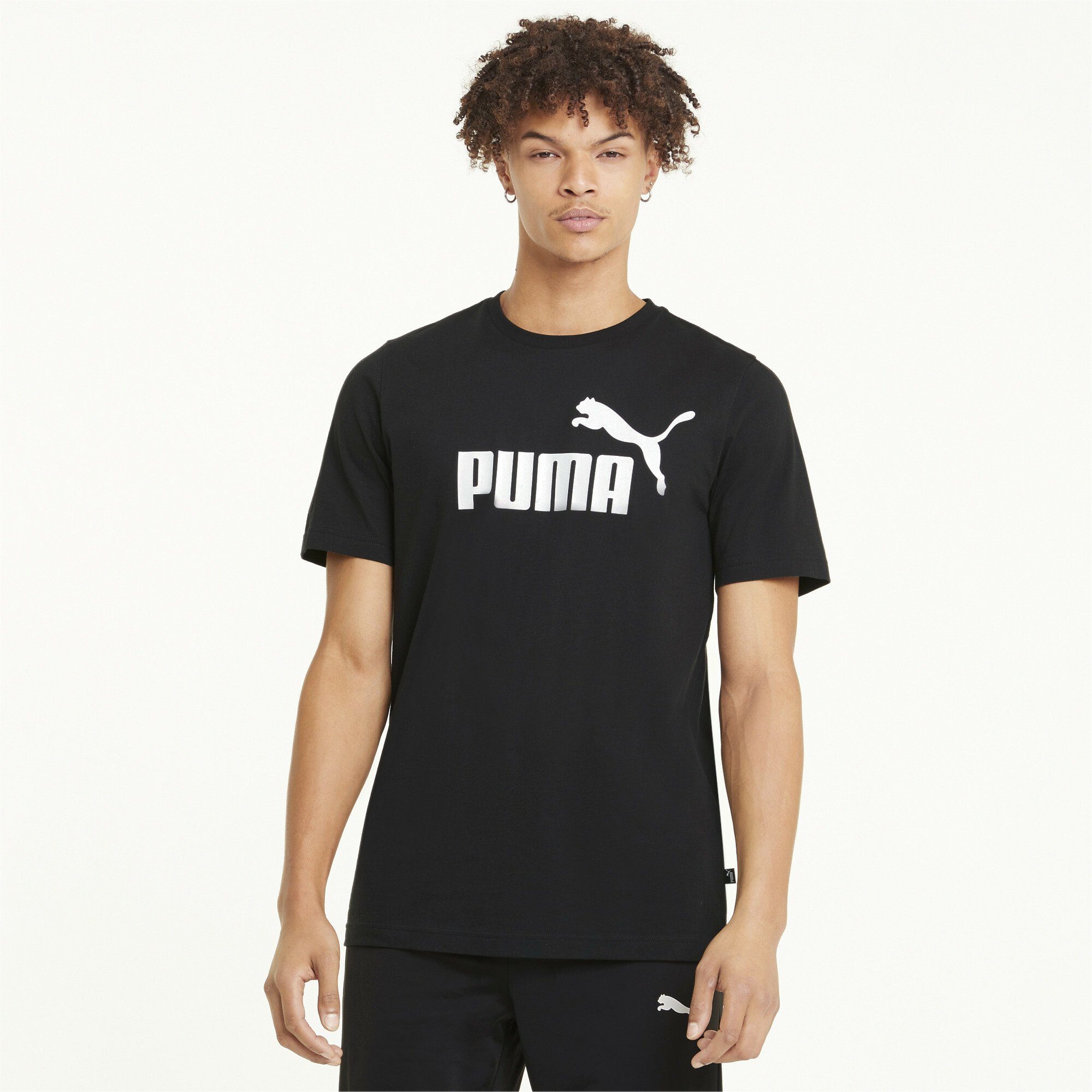 T-Shirt Black Logo T-Shirt Herren PUMA Essentials