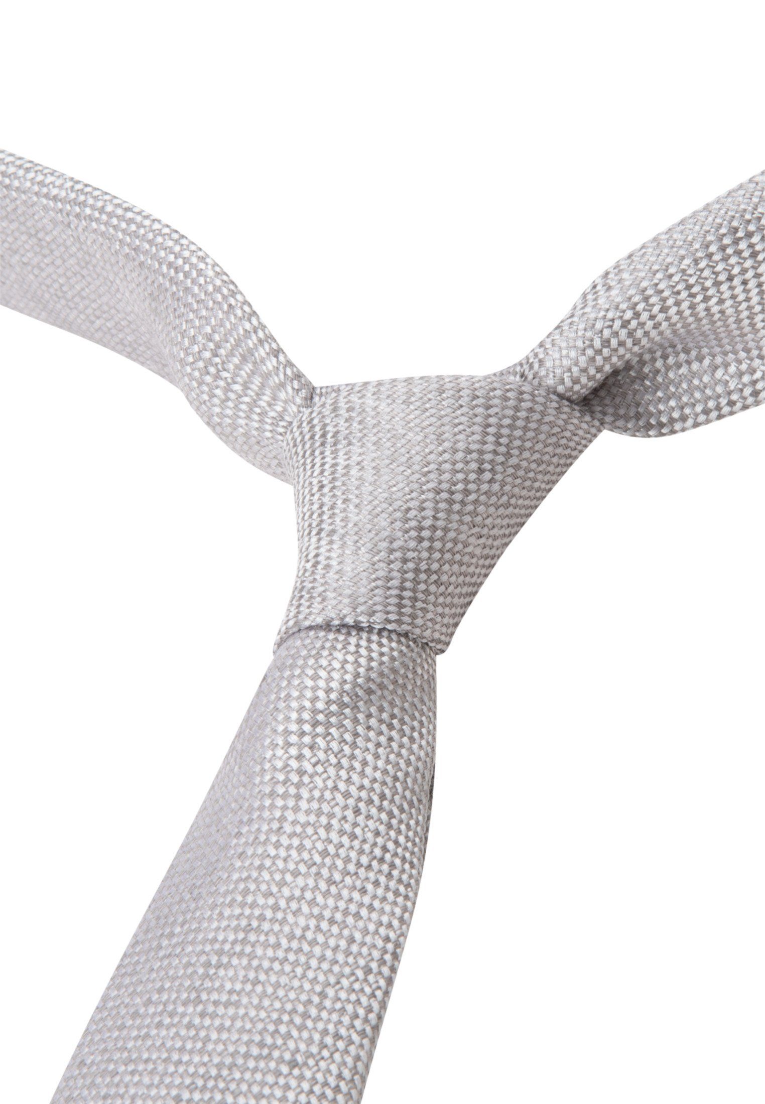 seidensticker (5cm) Grau Krawatte Melange uni Schmal Slim