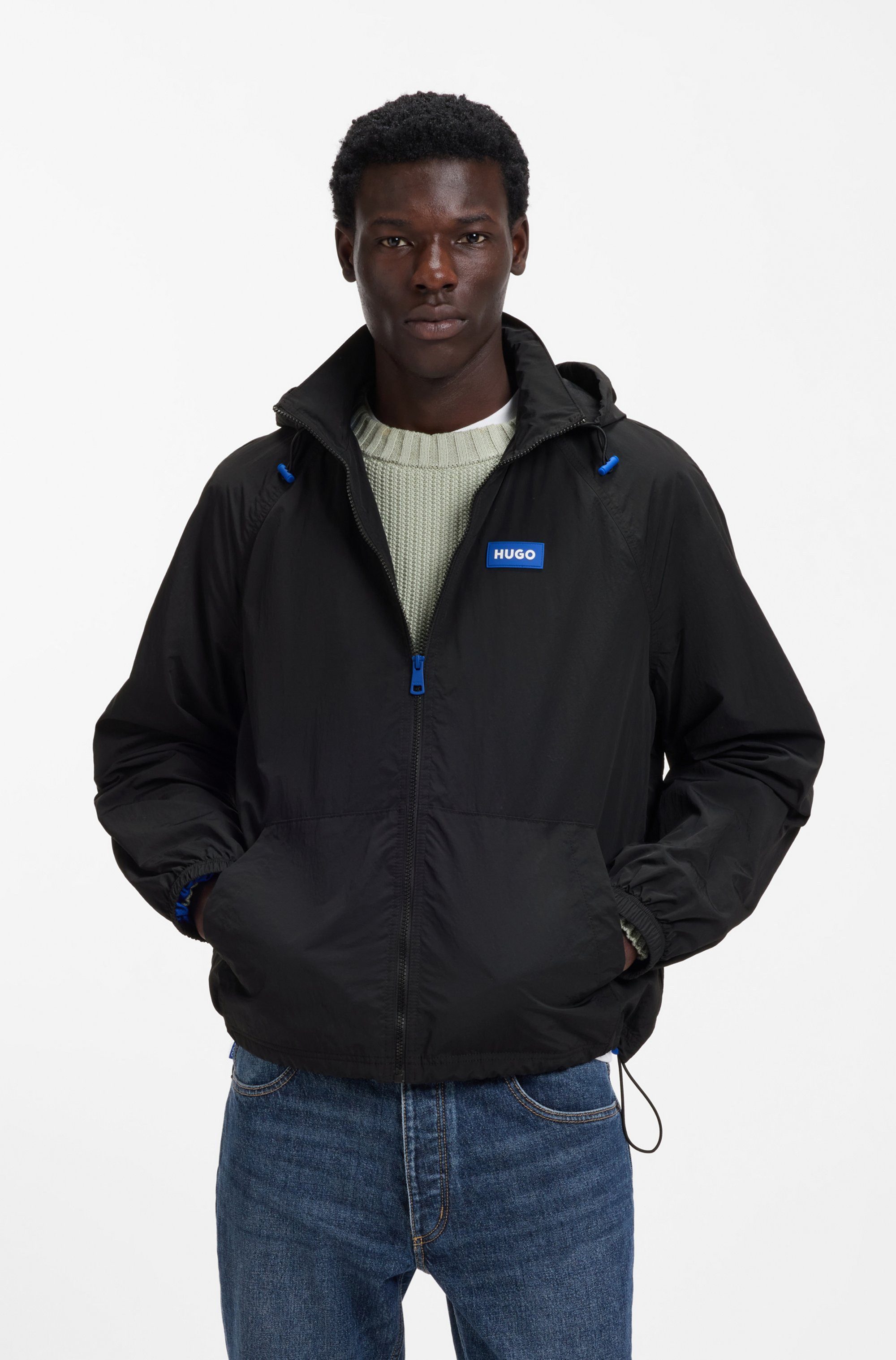 HUGO Windbreaker Bento2611 abnehmbare Kapuze, Regular Fit, wasserabweisend