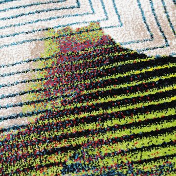 Teppich Bunter Designerteppich mit abstraktem Muster rot blau, Carpetia, rechteckig, Höhe: 13 mm