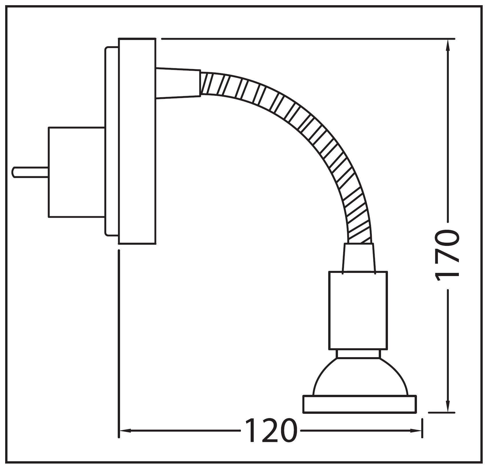 TRANGO LED Steckdosenleuchte, 11-055 je Steckerlicht Nachtlicht Wandlampe, warmweiß ON/OFF Schalter Leuchtmittel Küchenlampe Leselampe, 1x inkl. GU10 Chrom im 3000K LED Ring, Anthrazit-Schwarz *FLEXI* Steckerleuchte