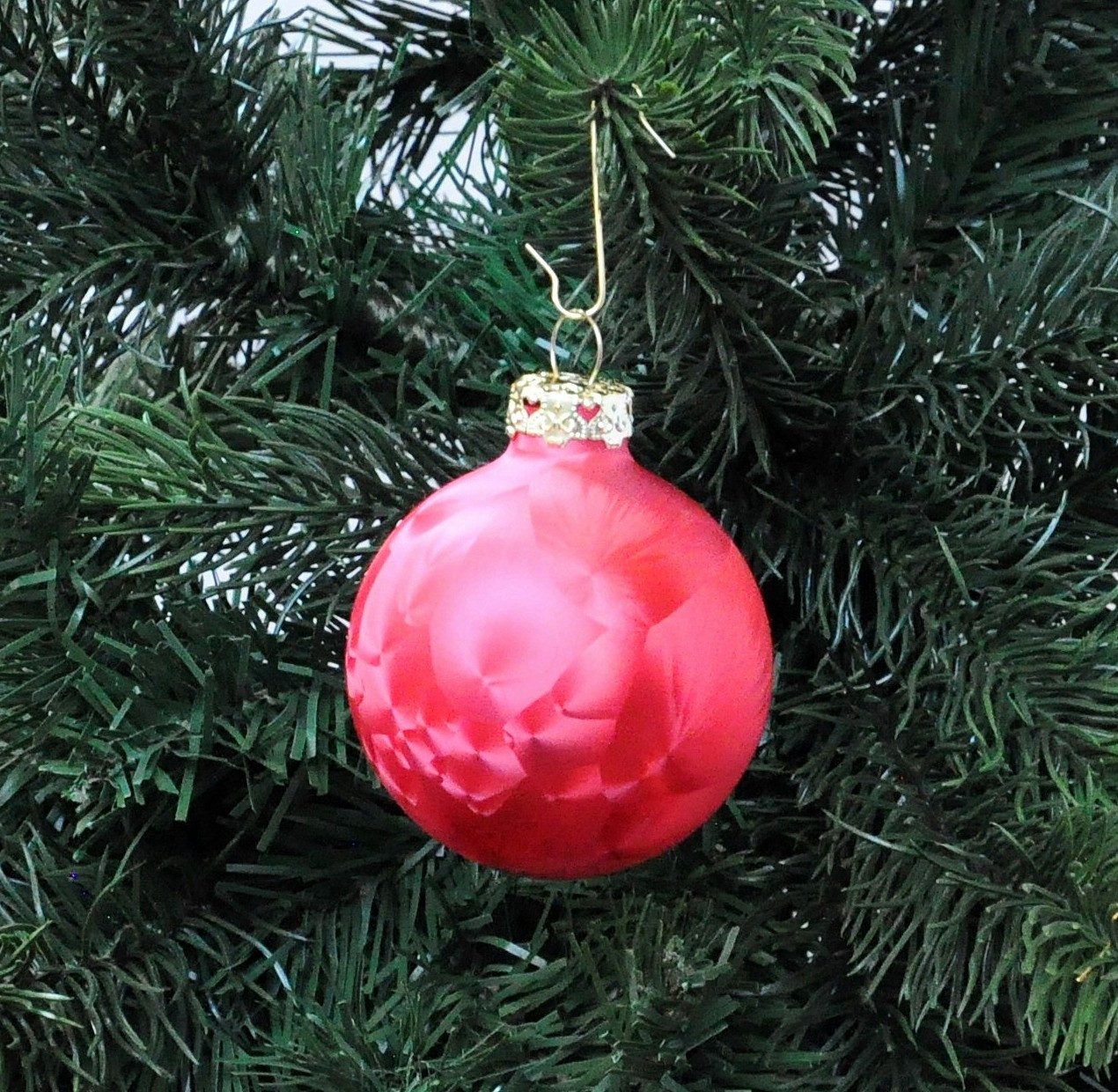 Thüringer Glasdesign Christbaumschmuck JACK 12x Glas Eislack Christbaumkugeln 6cm Thüringer Weihnachtskugeln, echt Glas, teilweise Handarbeit, inkl. praktischer Aufbewahrungsbox