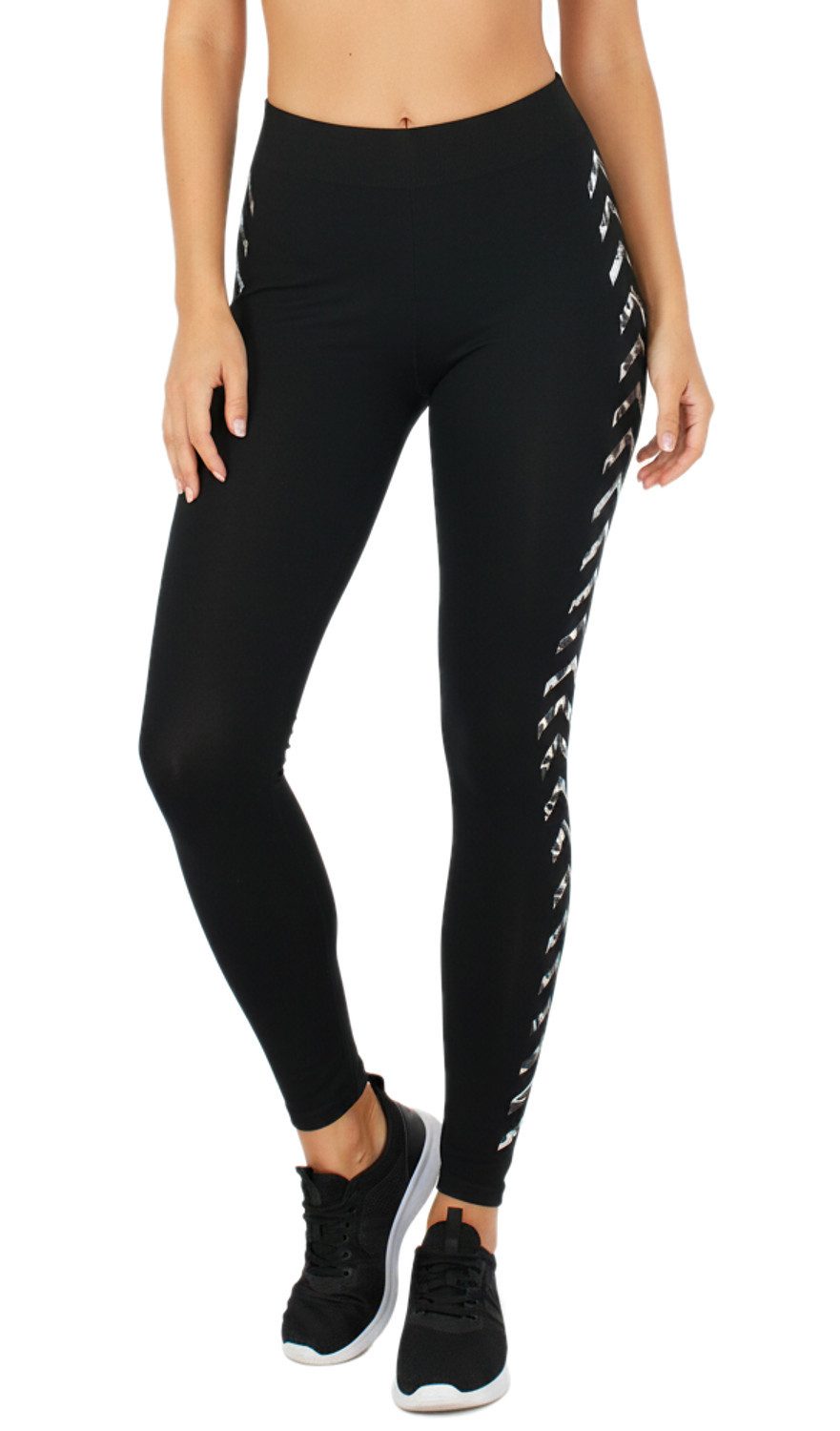 dy_mode Highwaist Leggings Damen Leggings mit Glanz Druck Pfeile Muster Gli günstig online kaufen