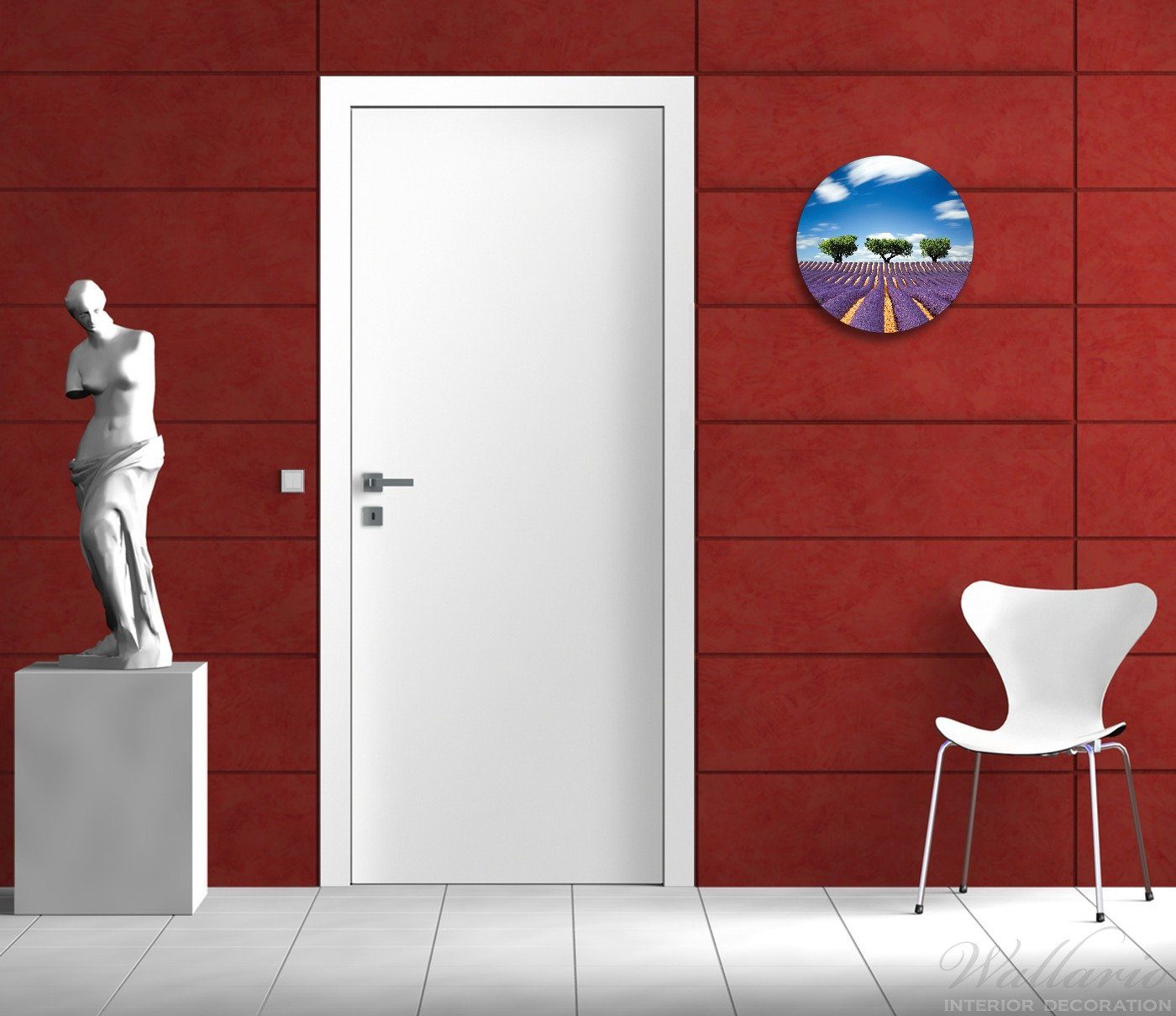 Wallario Glasbild, Abstraktes lila Blumenfeld mit günstig online kaufen
