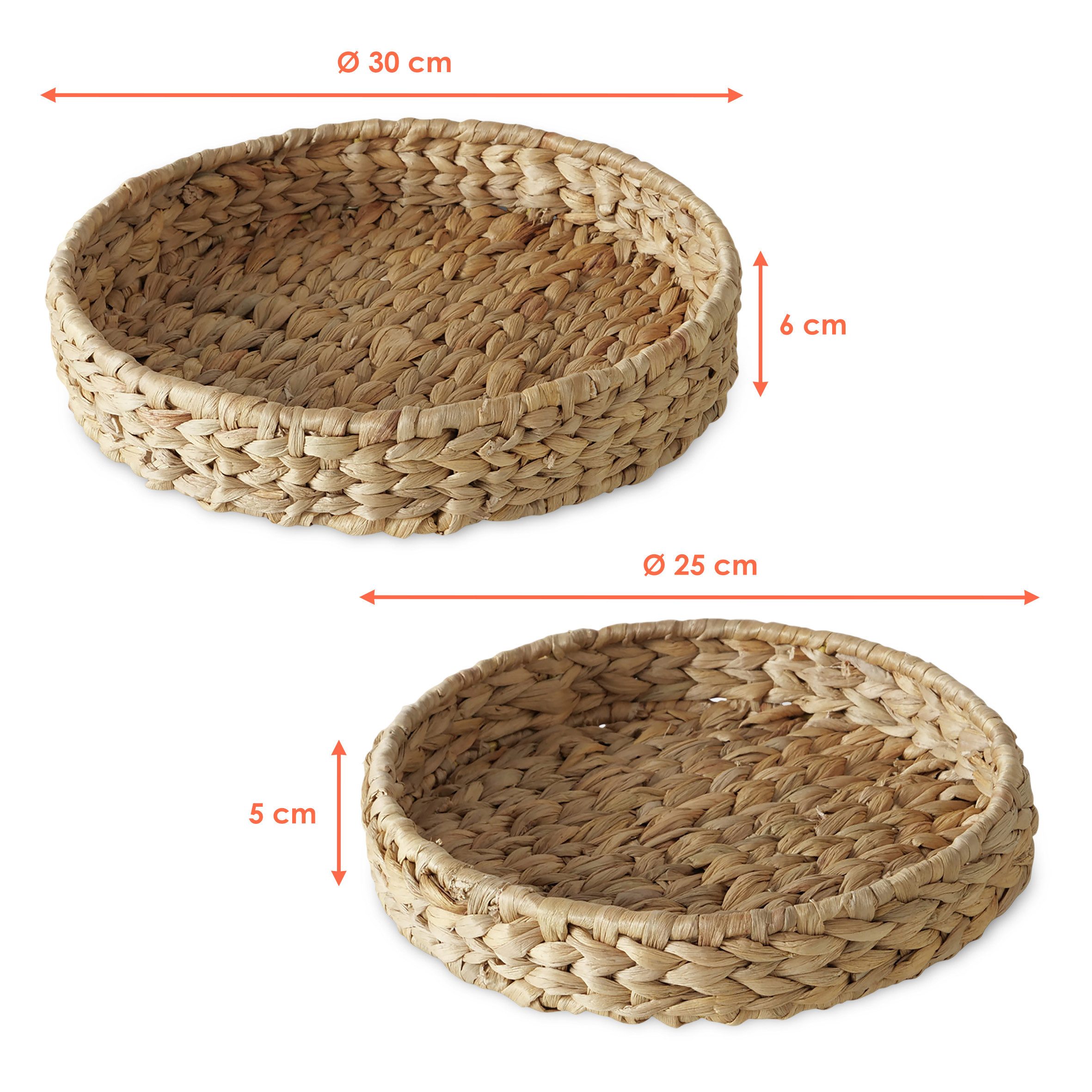 Spetebo Dekotablett Korbschale Wasserhyazinthe Boho Chic (Set, 2 St., 1), a günstig online kaufen
