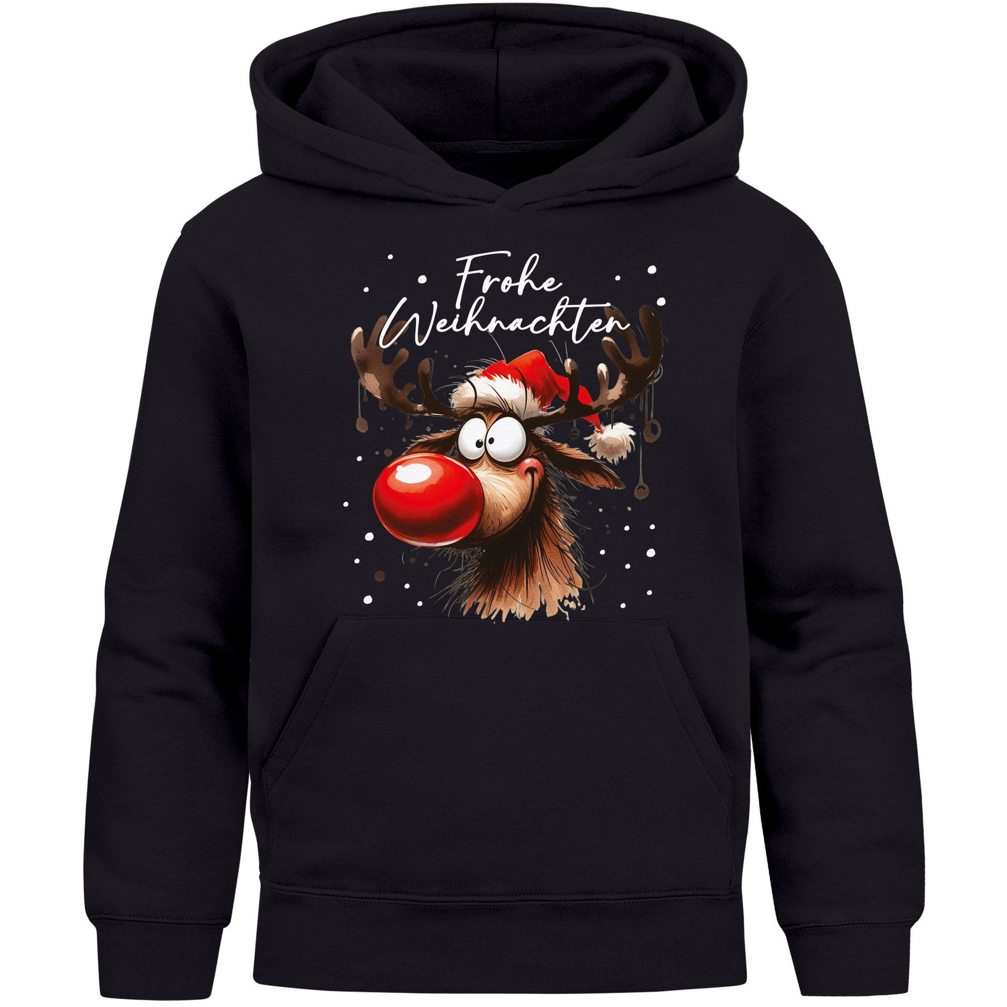 MoonWorks Hoodie Kinder Hoodie Weihnachtspullover Jungen Mädchen Rentier Rudolph