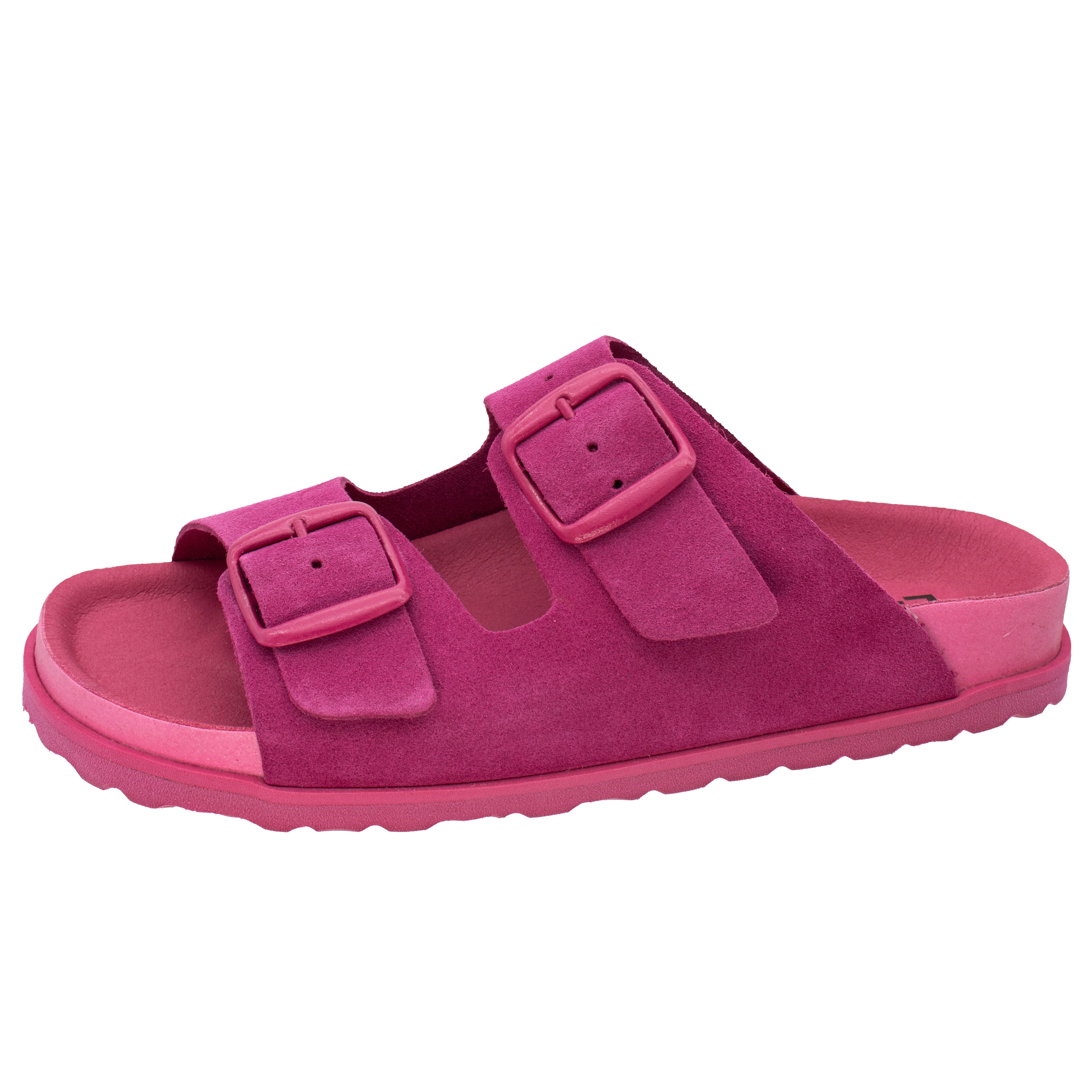 Fischer-Markenschuh Alma Pantolette aus Veloursleder, mit verstellbaren Sch günstig online kaufen