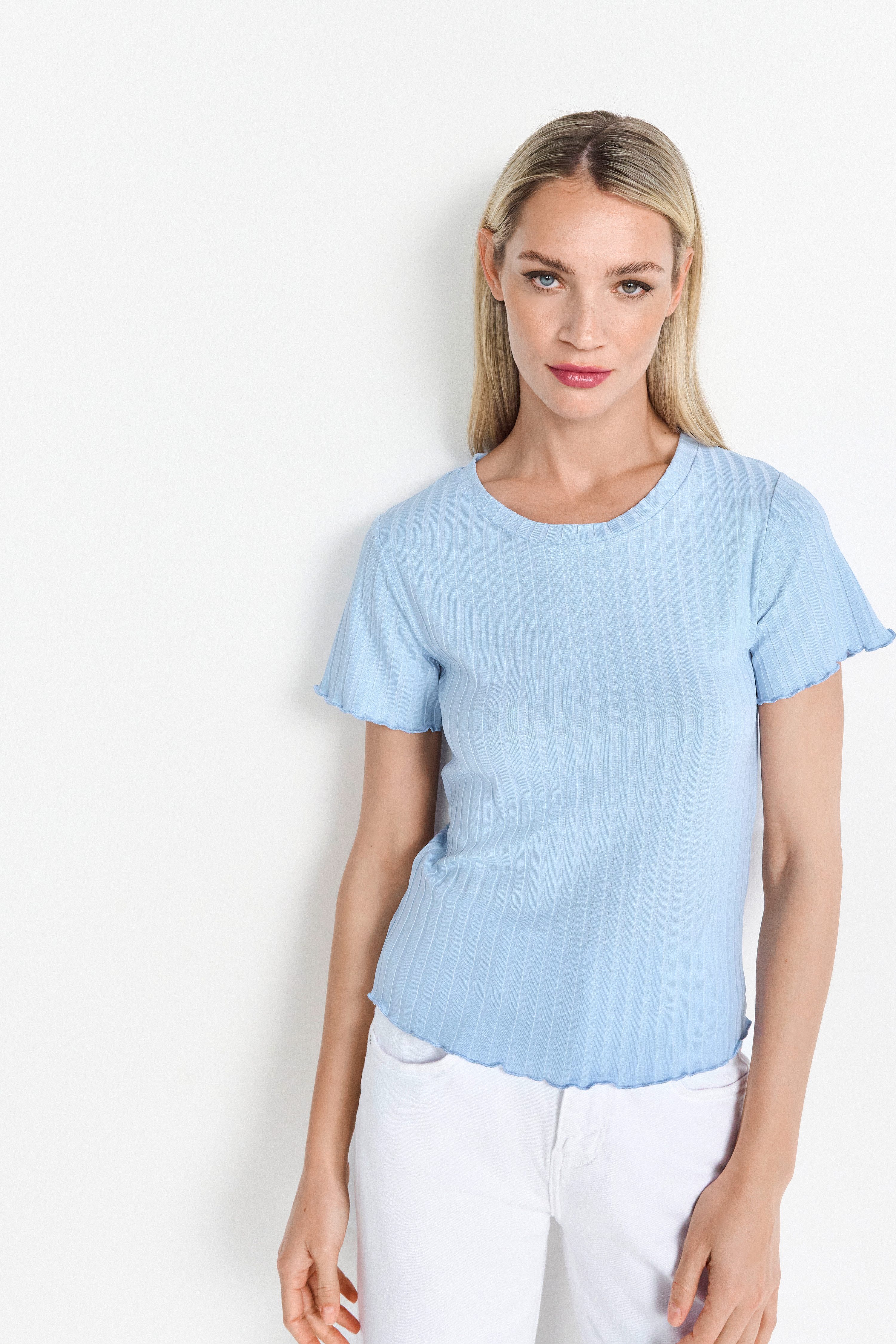 RICHROYAL Kurzarmshirt Mit gewelltem Saum an günstig online kaufen
