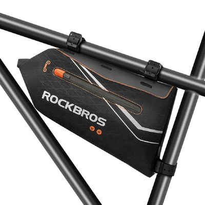 ROCKBROS Rahmentasche wasserdichte Fahrradtasche Rahmen 3,5L (Dreiecktasche Schwarz für Moutainbike Rennrad)