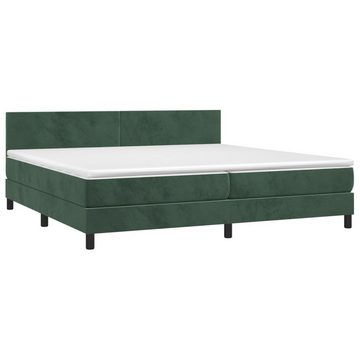 vidaXL Bettgestell Boxspringbett mit Matratze Dunkelgrün 200x200 cm Samt Bett Bettgestell