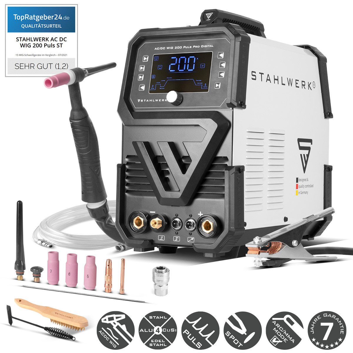 STAHLWERK Schutzgasschweißgerät Schutzgas-Schweißgerät AC/DC WIG 200 Puls P günstig online kaufen