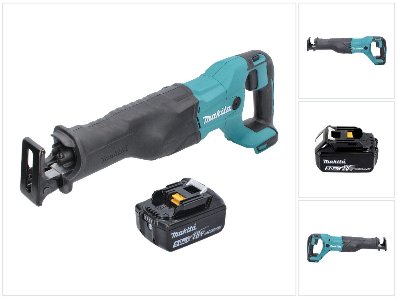 Makita Akku-Reciprosäge DJR 186 T1 Säbelsäge 18 V + 1x Akku 5,0 Ah - ohne Ladegerät
