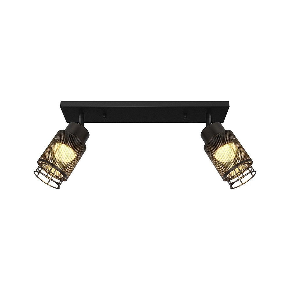 V-TAC LED Deckenleuchte, LED-Leuchtmittel fest verbaut, Warmweiß, LED Deckenstrahler 2-flammig Schwarz Spots verstellbar B 58,5 cm