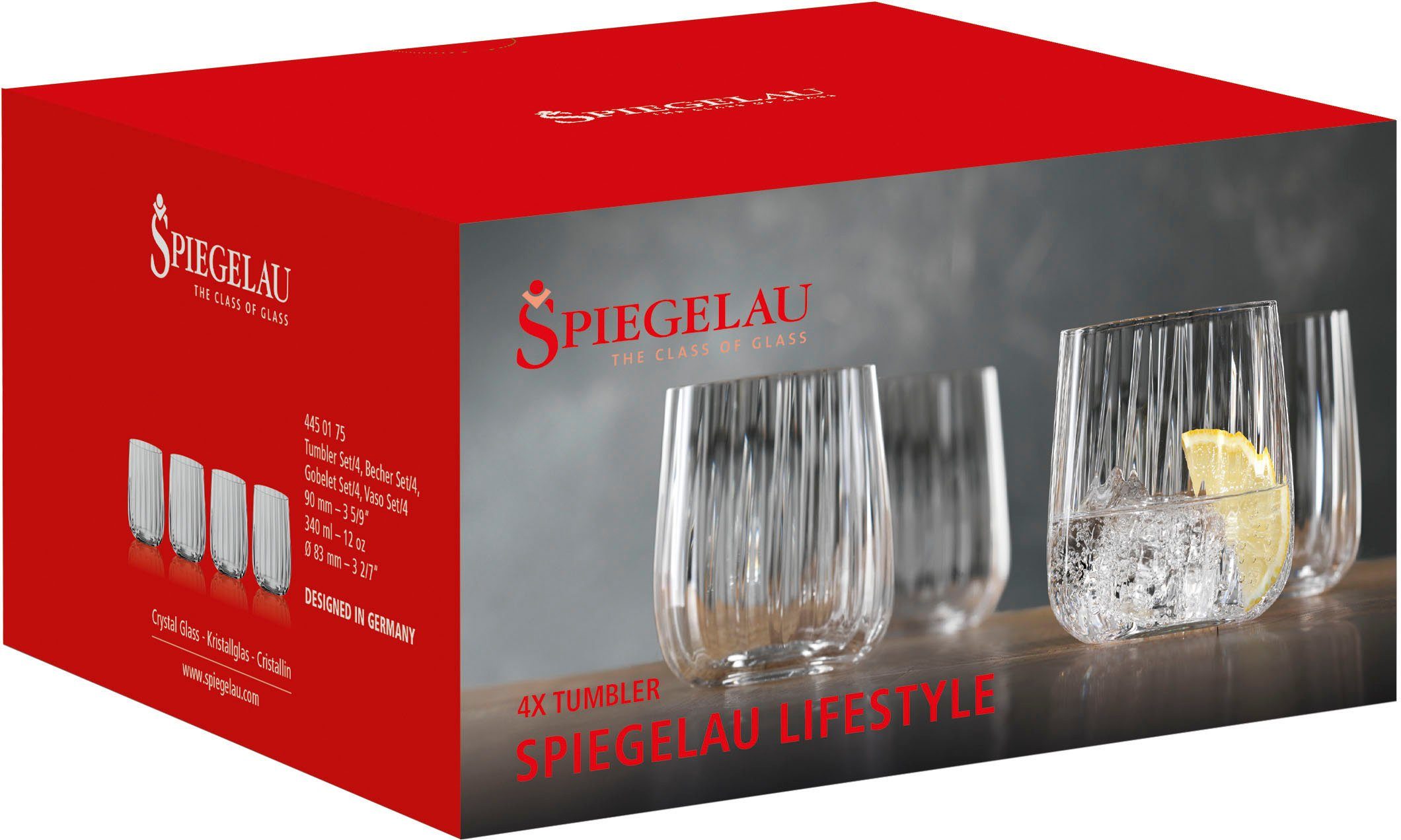 SPIEGELAU Becher LifeStyle, 4-tlg., Kristallglas, 340 ml, 4-teilig