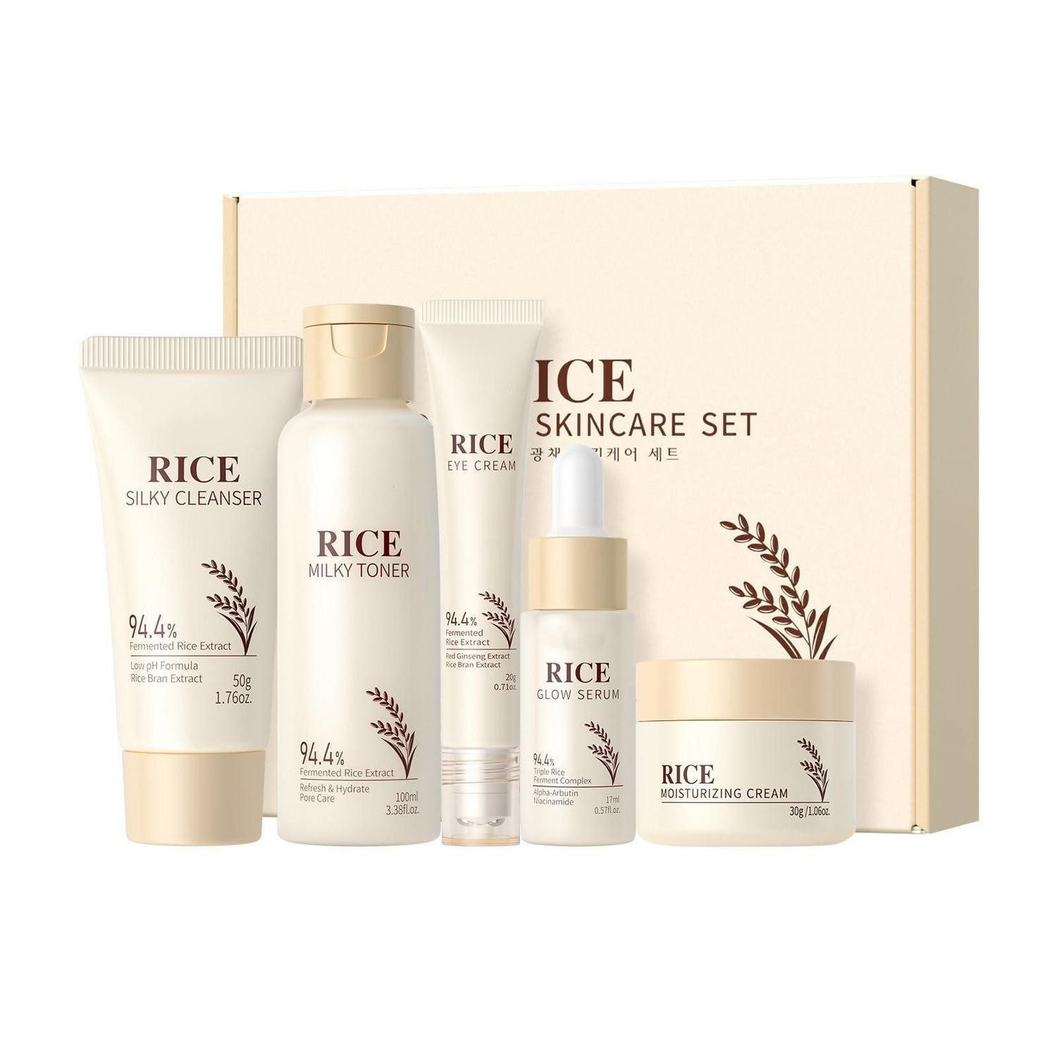LuxusKollektion Pflege-Geschenkset Reis Hautpflege Set 5tlg. Korea Routine