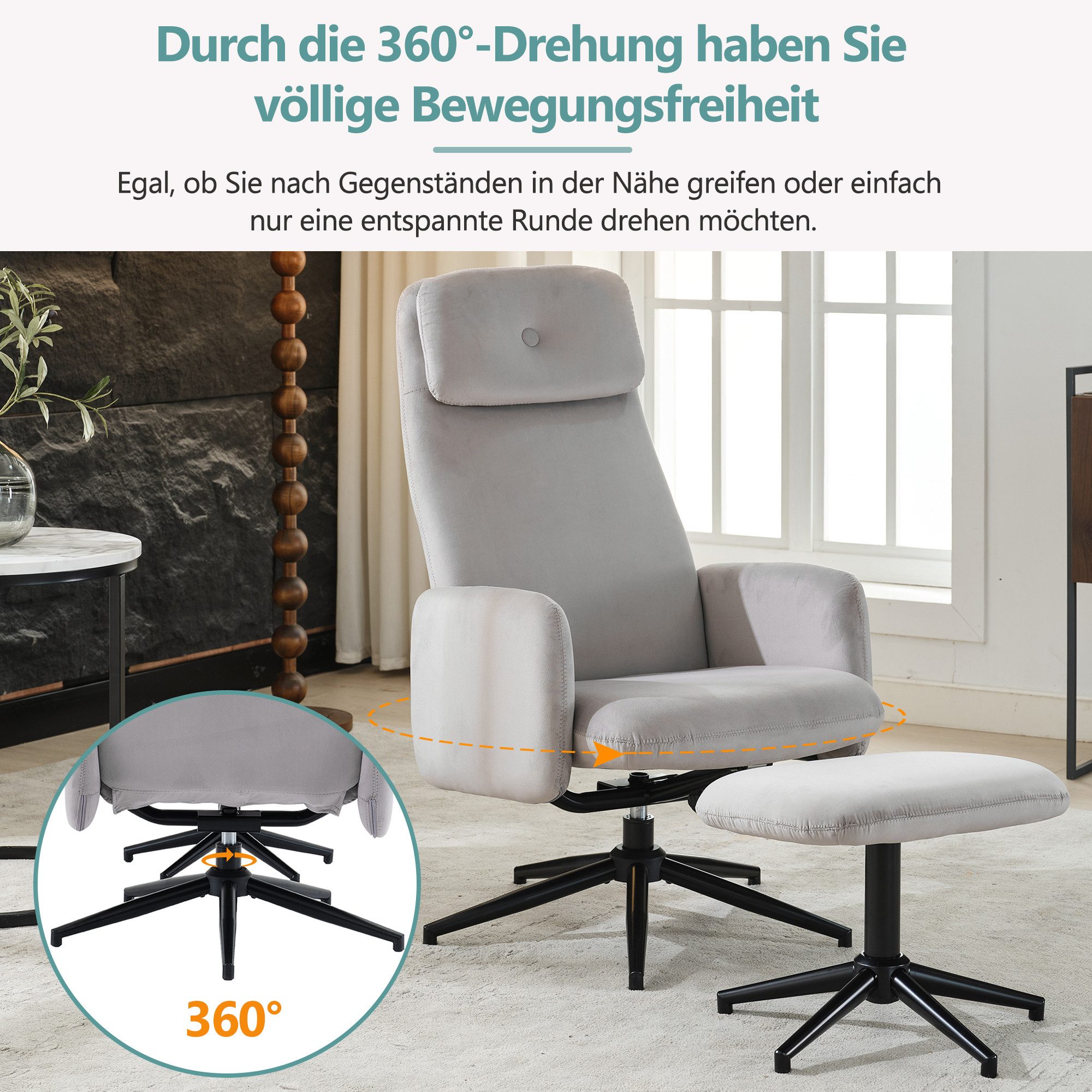 Gotagee Drehsessel Loungesessel Beistellstuhl Ruhesessel Bürostuhl günstig online kaufen