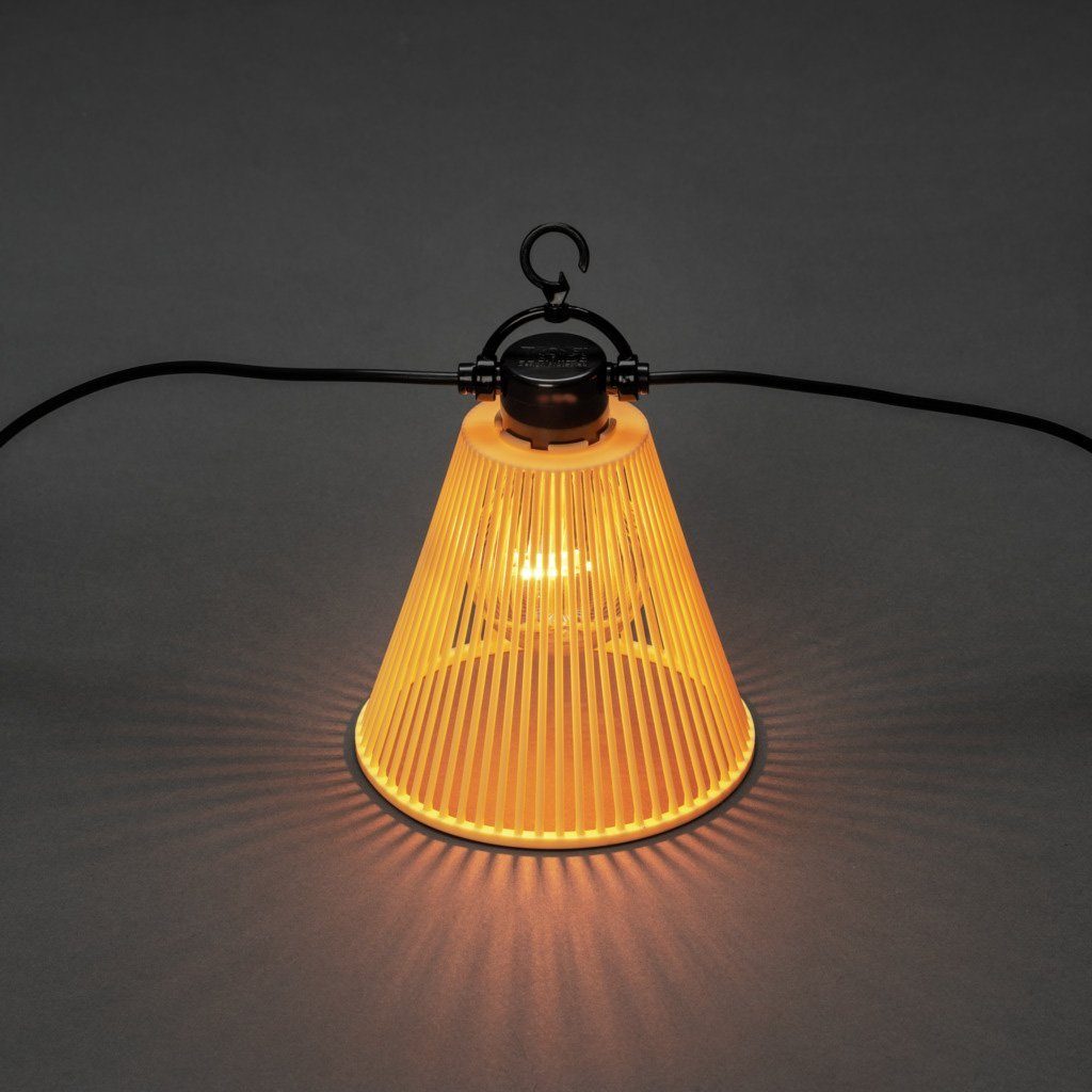 KONSTSMIDE LED-Lichterkette, inkl. Dimmer, 10 E27, bernsteinfarbene Birnen / Dioden klare
