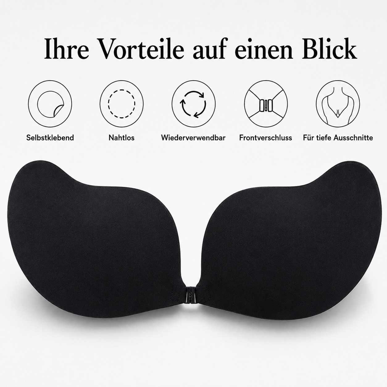 Diyarts Push-up-BH (1-tlg) Selbstklebender trägerloser BH mit Frontverschluss, wiederverwendbar