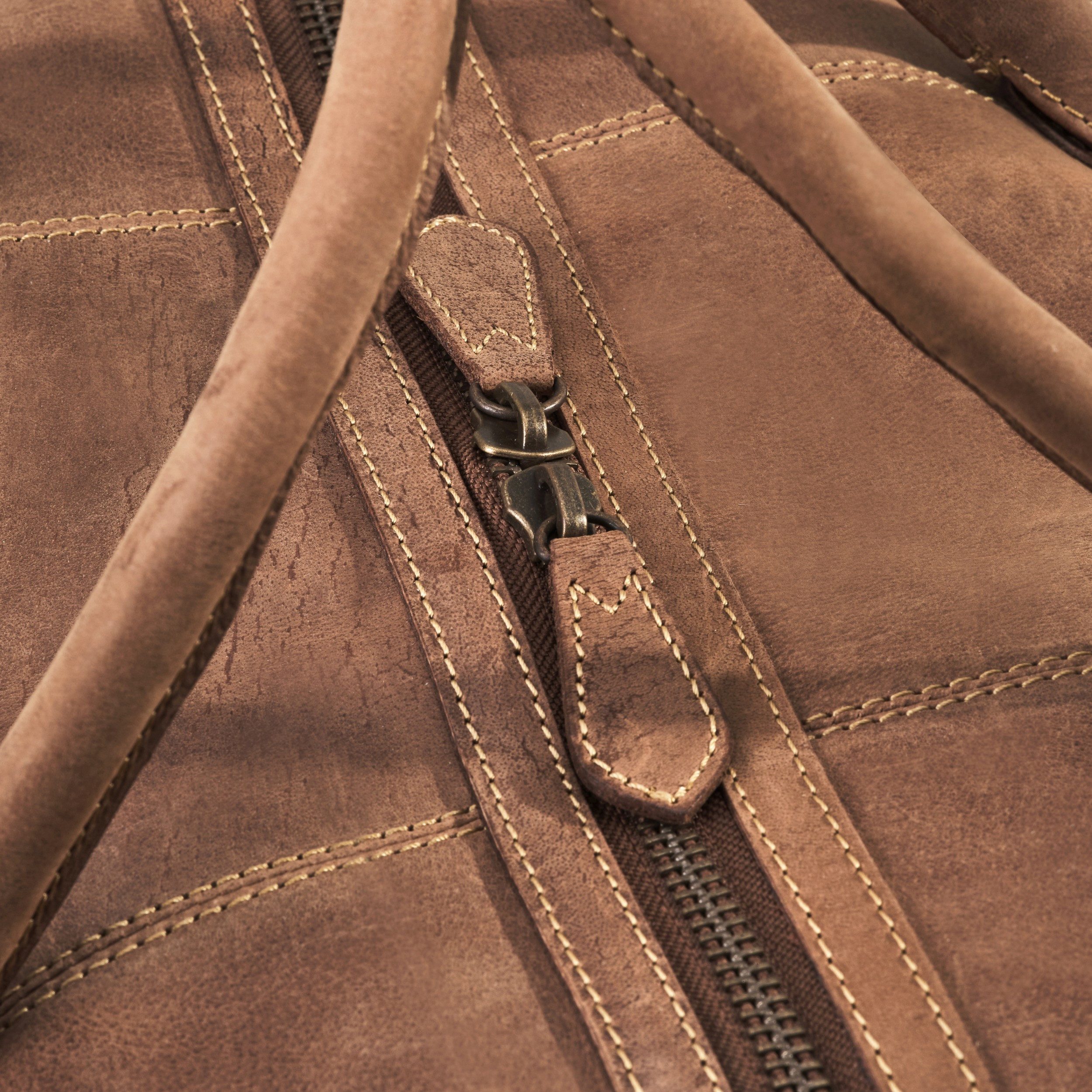 DRAKENSBERG Reisetasche Weekender »David« (60) Havana-Braun, aus vollnarbigem Premium Leder für Herren und Damen im Vintage-Design