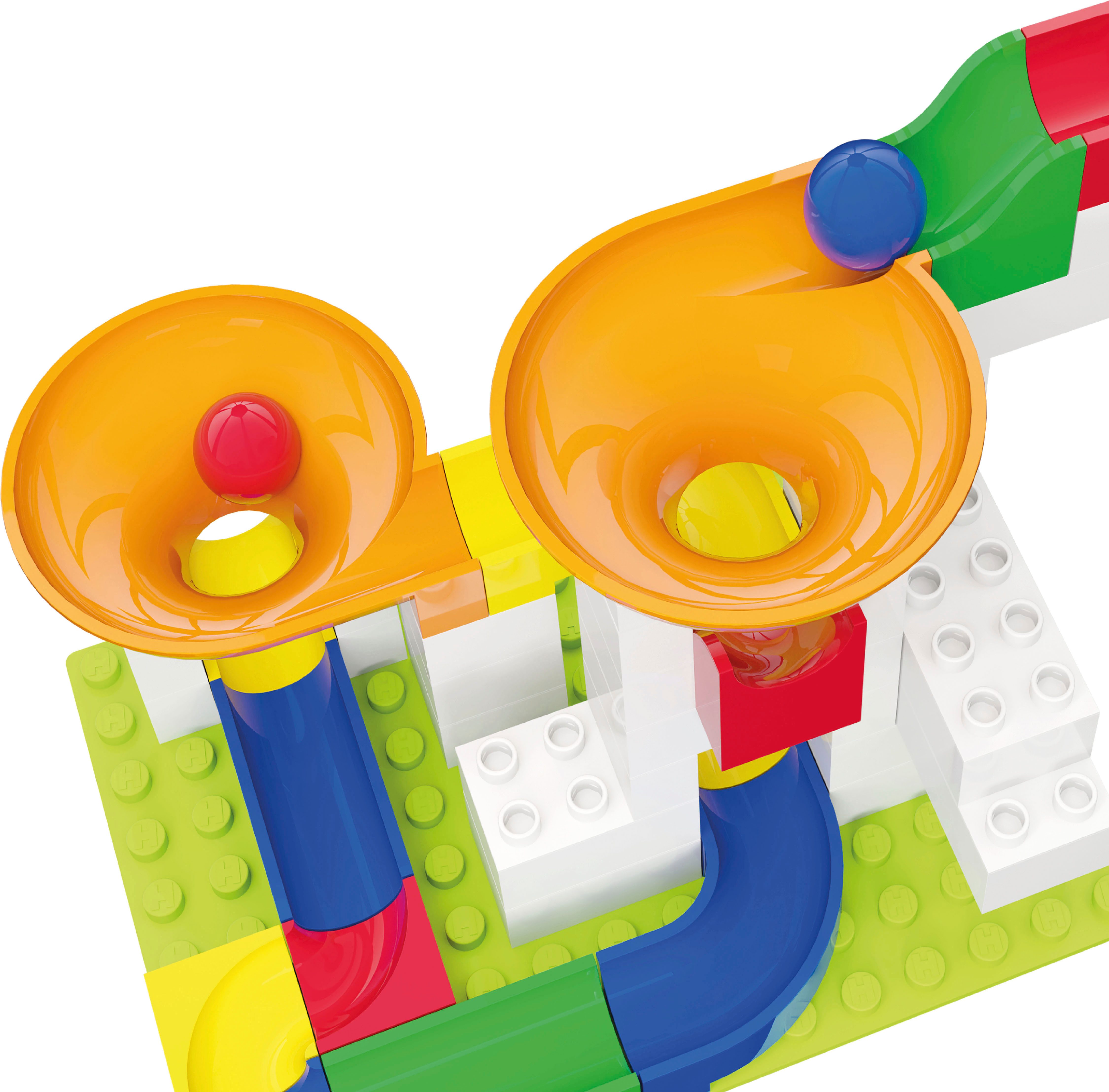 Hubelino Kugelbahn-Bausatz Kugelbahn Trichter Erweiterung, (44-tlg), Made in Germany