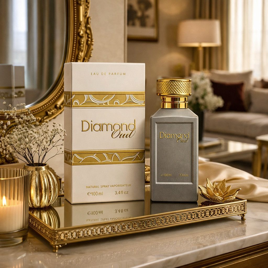 Attar & Co London Eau de Parfum Diamond Oud Classic & Intense Unisex, Orientalisch-Holzig 100 ml, 1-tlg., Hergestellt in England, Bergamotte, Zedernholz, Patchouli-Essenz