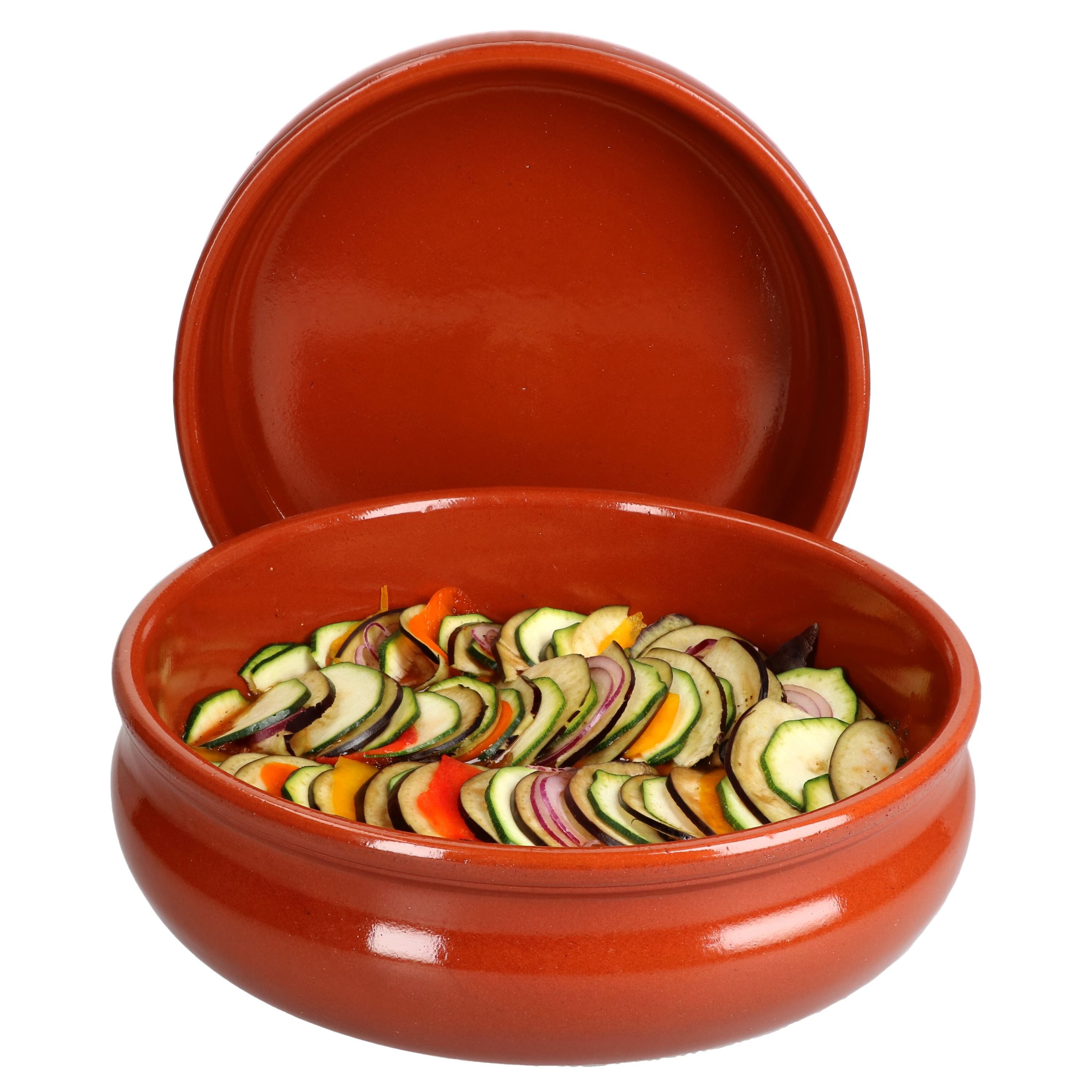 Servierschale MamboCat 2x Cazuela Schale Berlin bauchig Tonware Ø 24 cm Größe XL