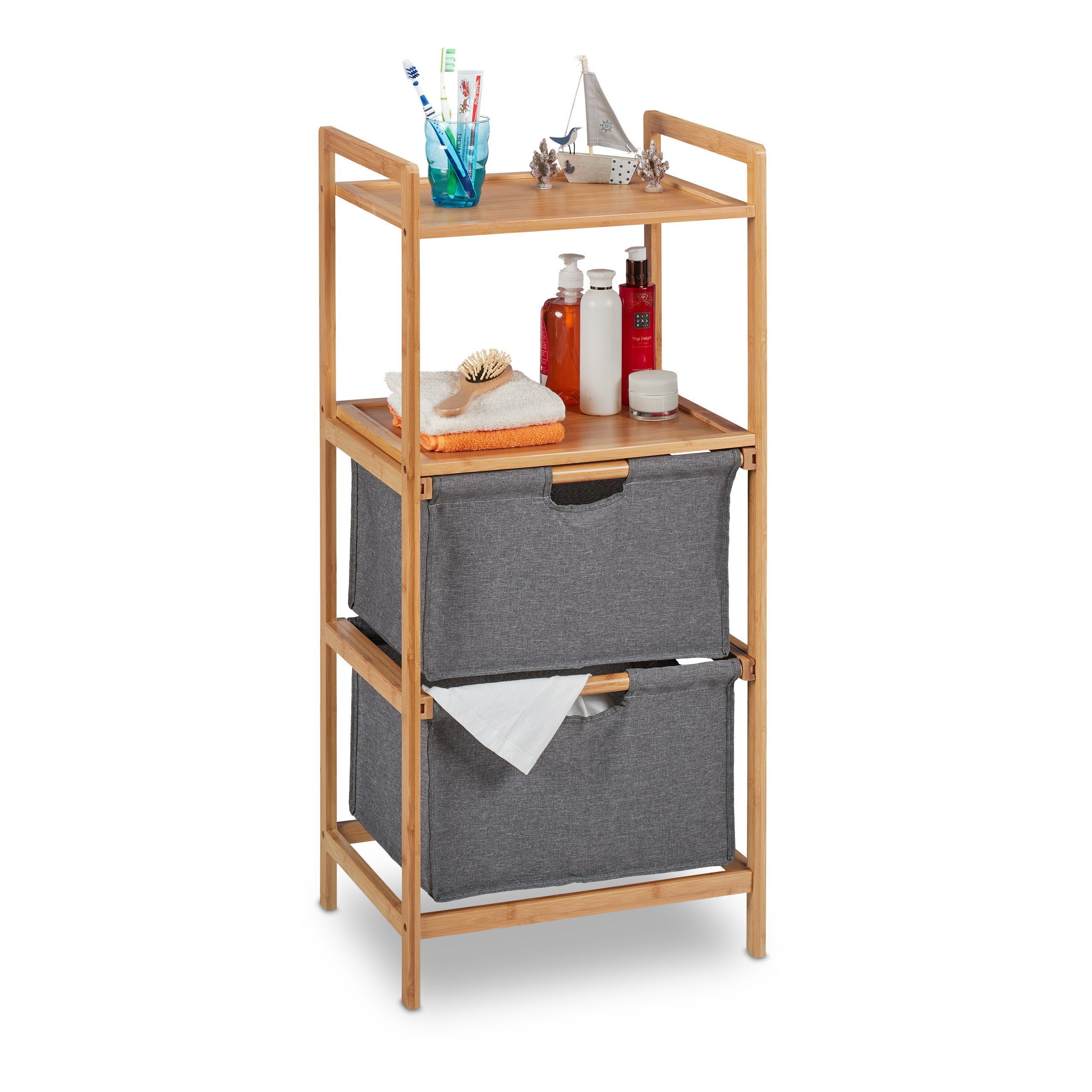 relaxdays Standregal Badregal mit Wäschekörben günstig online kaufen