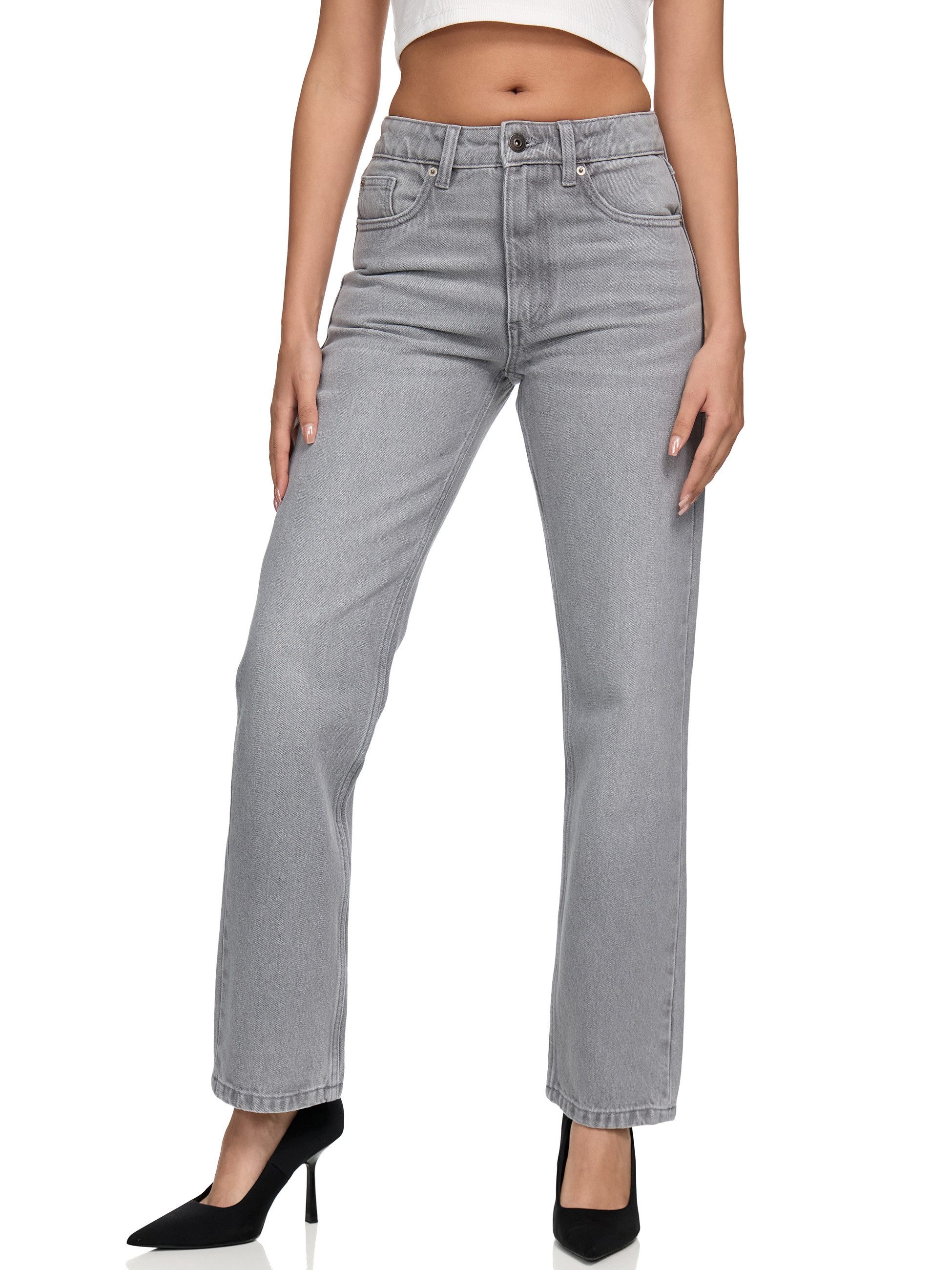 REPUBLIX Loose-fit-Jeans FAITH Damen Mid Waist Loose-fit Denim Jeans Basic
