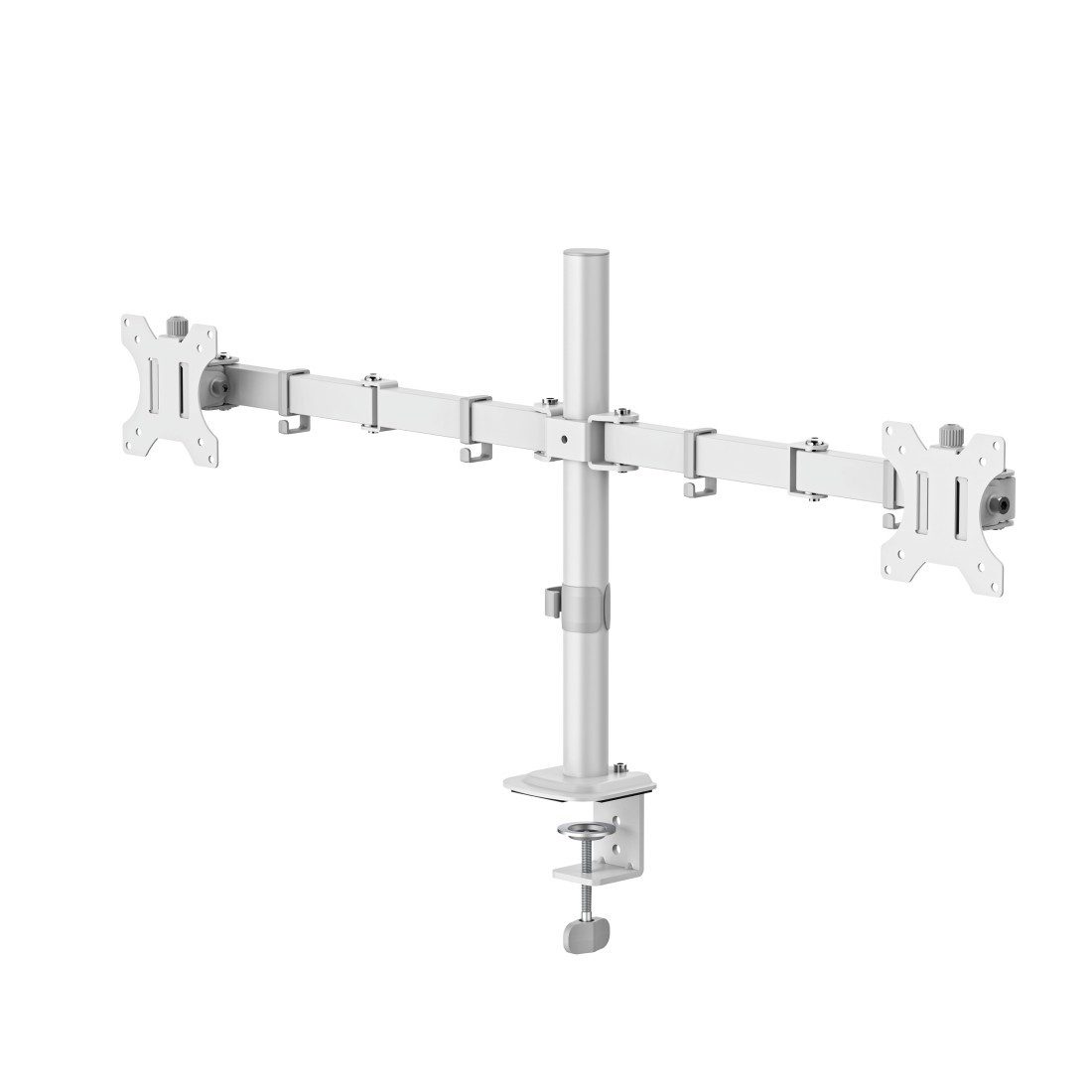 Hama Monitor-Halterung Doppelmonitorhalterung höhenverstellbar für 13-35 Zoll, (bis 35 Zoll, 2 Monitore, 360° Rotation, VESA, Kabelmanagement, ausziehbar)