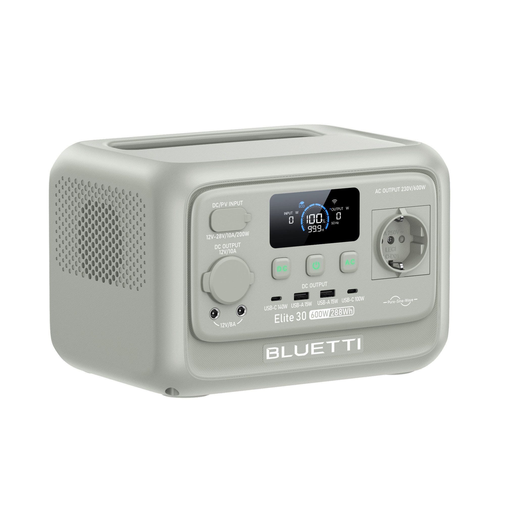 BLUETTI Stromerzeuger Elite 30 V2 Solargenerator 600W / 288Wh Tragbarer Powerstation, 0,6 in kW, (288 Wh LFP Batterie 6 AC Ausgang (Power Lifting 1500W), 0-100% in 70 Minuten, Solargenerator für Camping, Vans, Stromausfälle