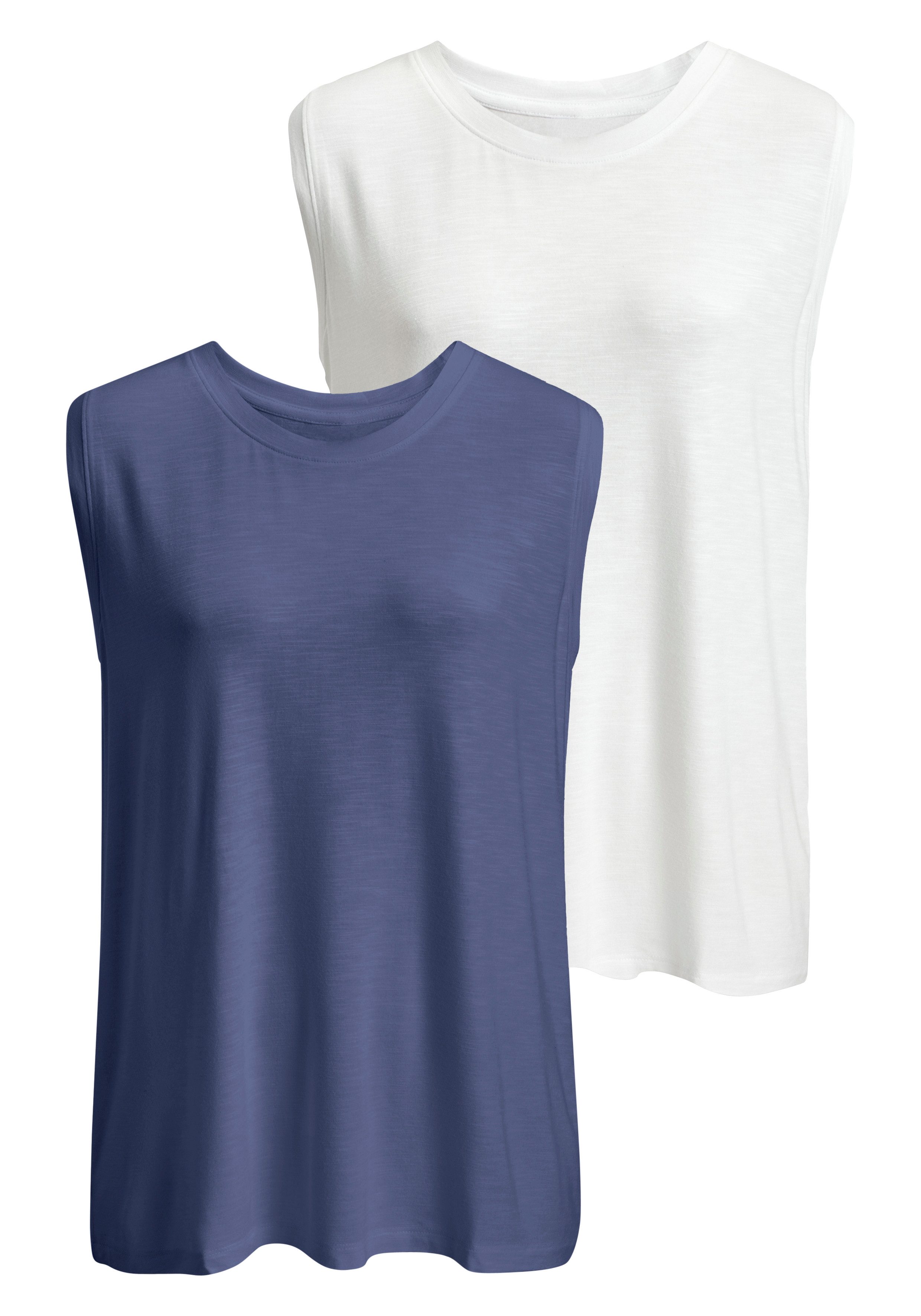 Beachtime by Lascana Shirttop mit breiten Schultern aus Viskose-Qualität