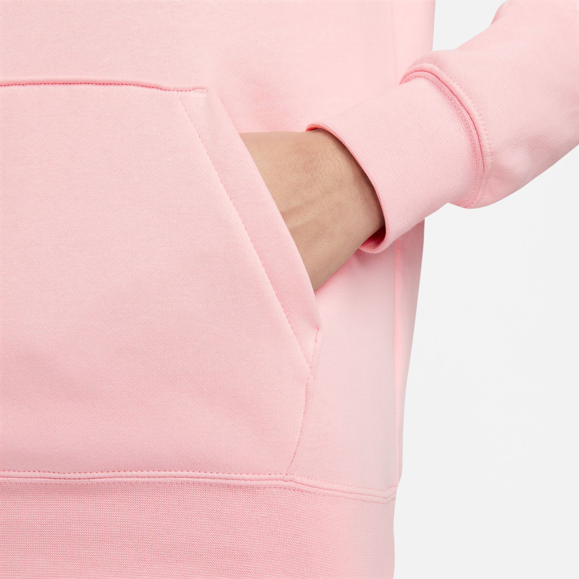 Hoodie Sportswear Kapuzensweatshirt Women's MED Club Funnel SOFT Fleece PINK/WHITE Nike