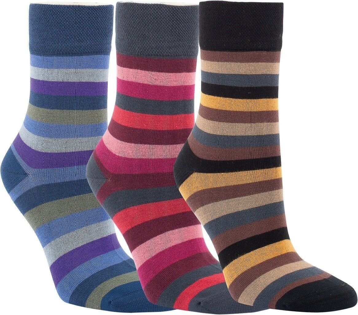 RS Harmony Basicsocken 6 Paar Bambus Viskose Socken Ringelsocken Damensocken Strümpfe