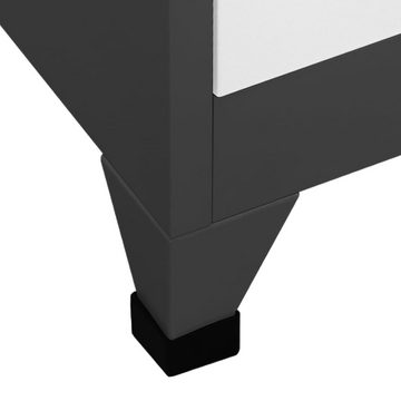 vidaXL Aktenschrank Schließfachschrank Anthrazit und Weiß 90x45x180 cm Stahl
