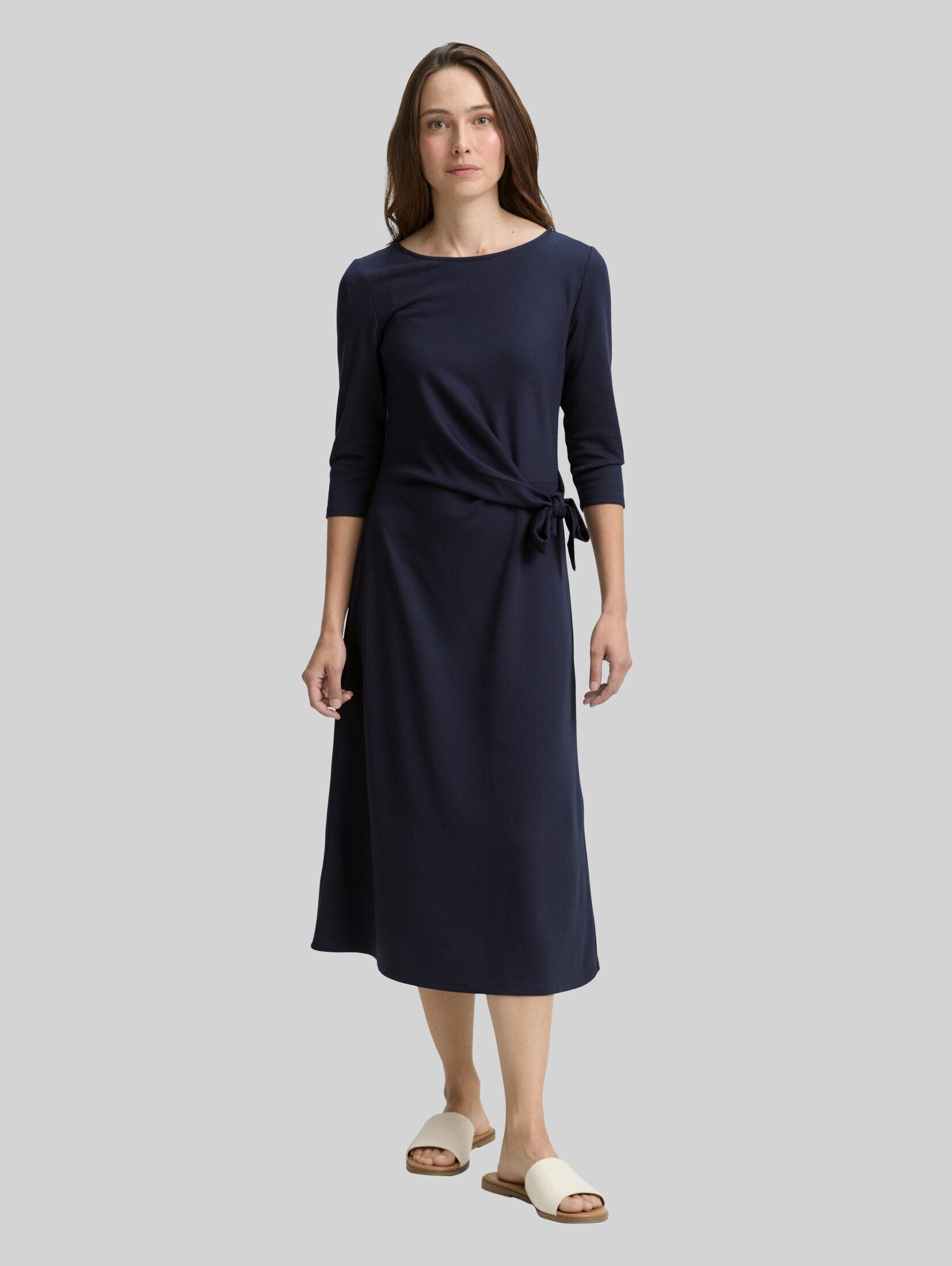 TOM TAILOR Jerseykleid Kleider & Jumpsuits Jersey Midi-Kleid mit Knoten-Detail