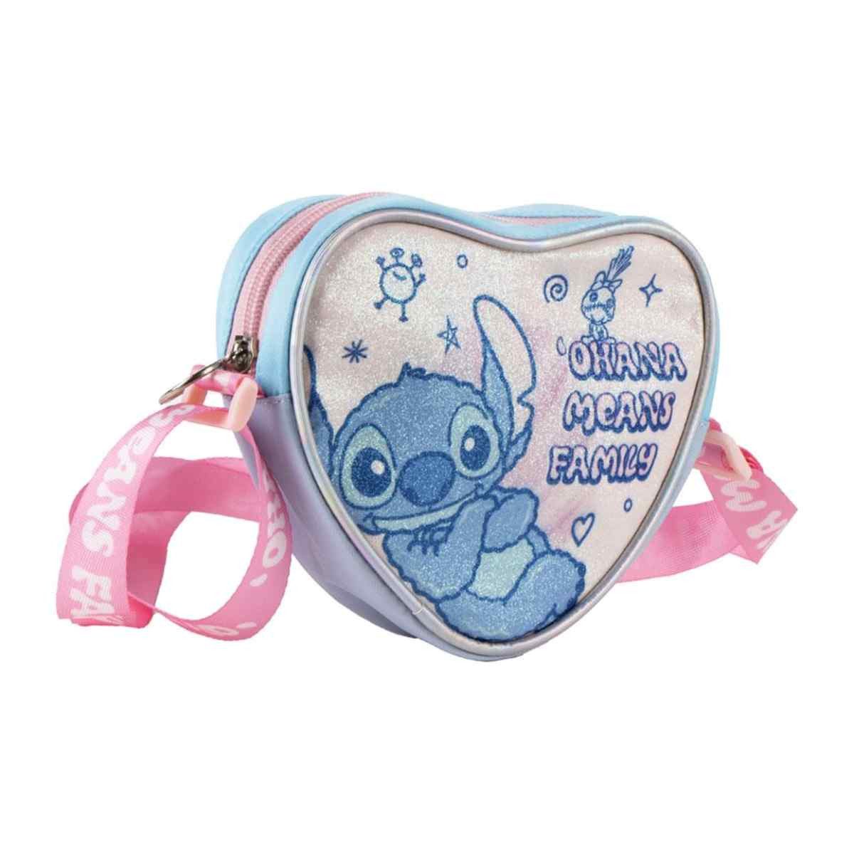 Disney Schultertasche Stitch 3D Herz Tasche für Kinder kompakte Umhängetasche