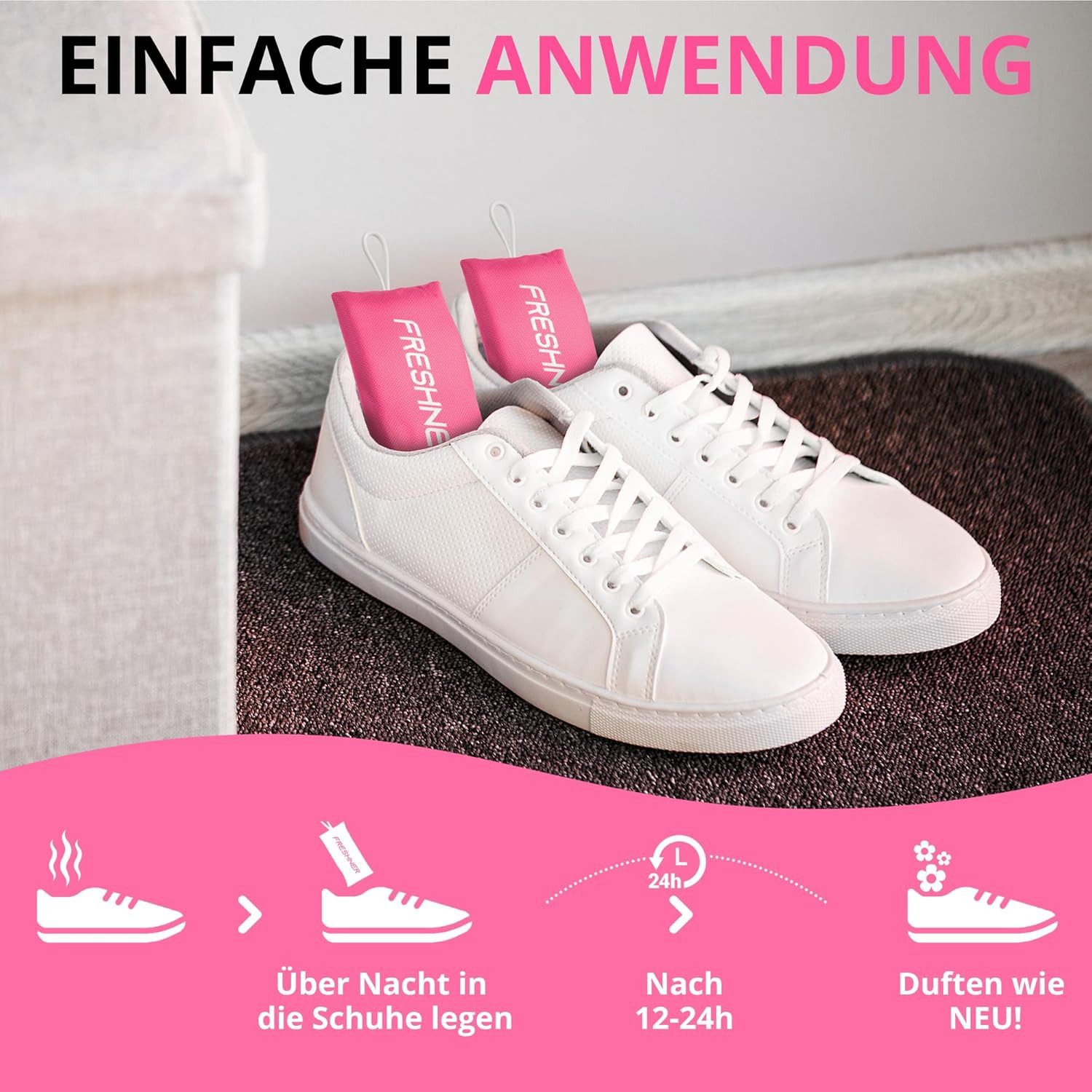 SneakZcover Schuhdeo gegen Geruch und Schweiß Antibakteriell, Effektiver Schuh Deo für Sportschuhe, Sneaker und Schuhschrank
